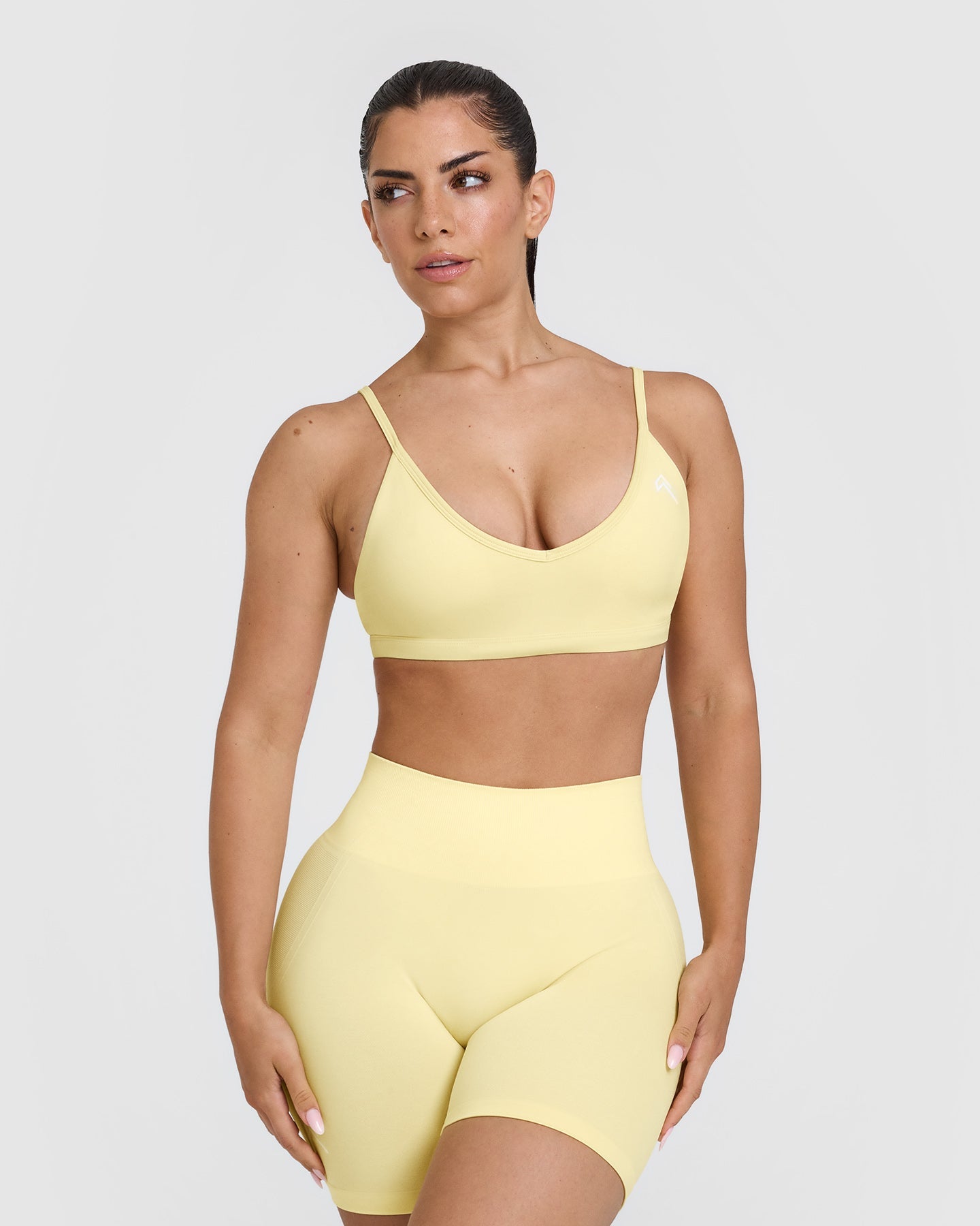 Timeless Strappy Bralette - Comfortable Wireless Lace Bralette in Sherbet Yellow | Women's Lingerie, Yoga, Lounge Wear, Summer Outfits