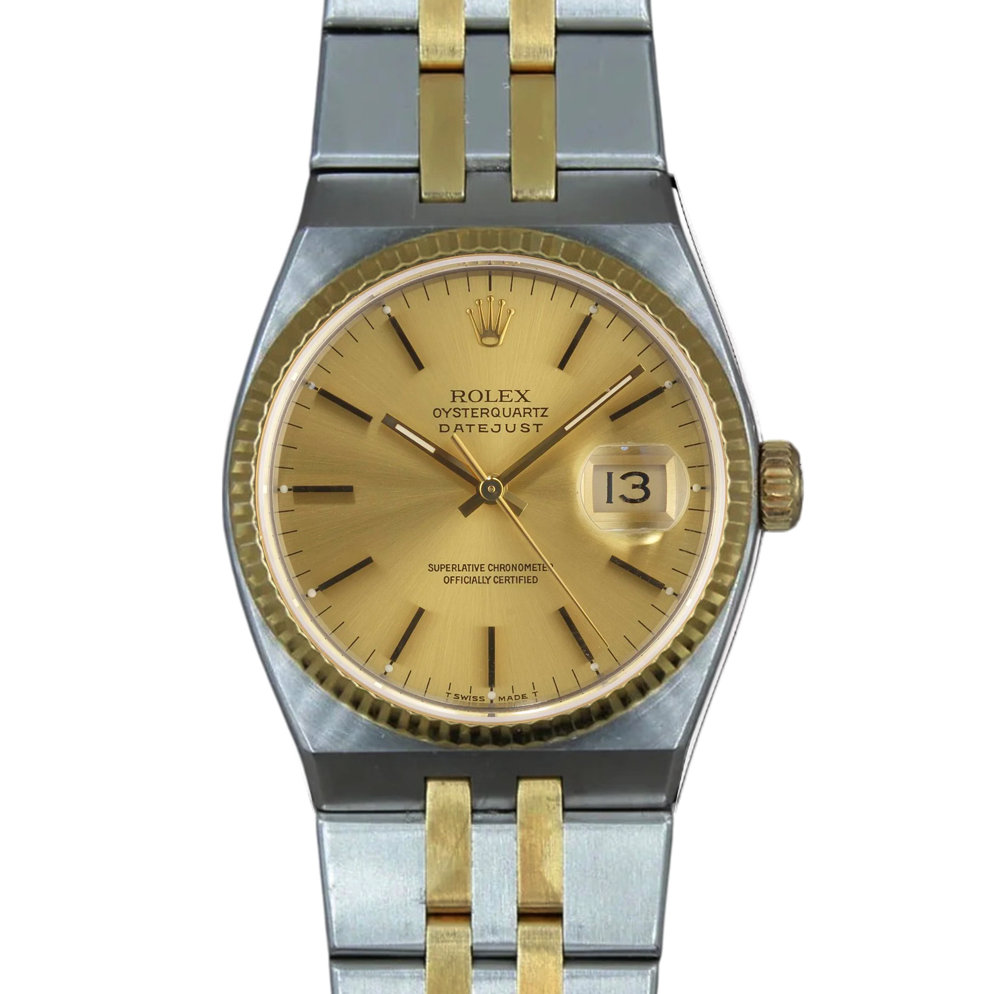 Rolex Oysterquartz 17013 Men's Watch - Champagne Dial with Gold Indexes - Luxury Dress Watch for Business & Formal Occasions