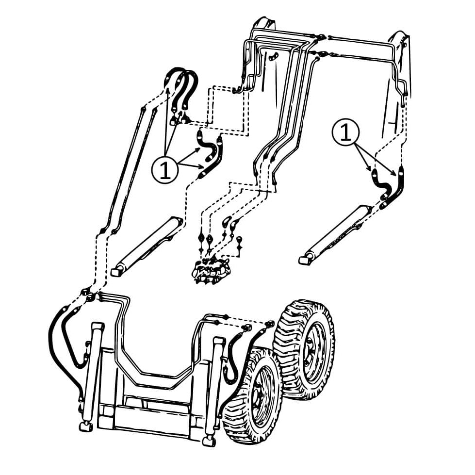 Bobcat 310 313 371 Hydraulic Hose Replacement - Pivot to Tilt Cylinders & Lift Cylinders | Heavy Duty Construction Equipment Parts for Skid Steer Loaders & Excavators