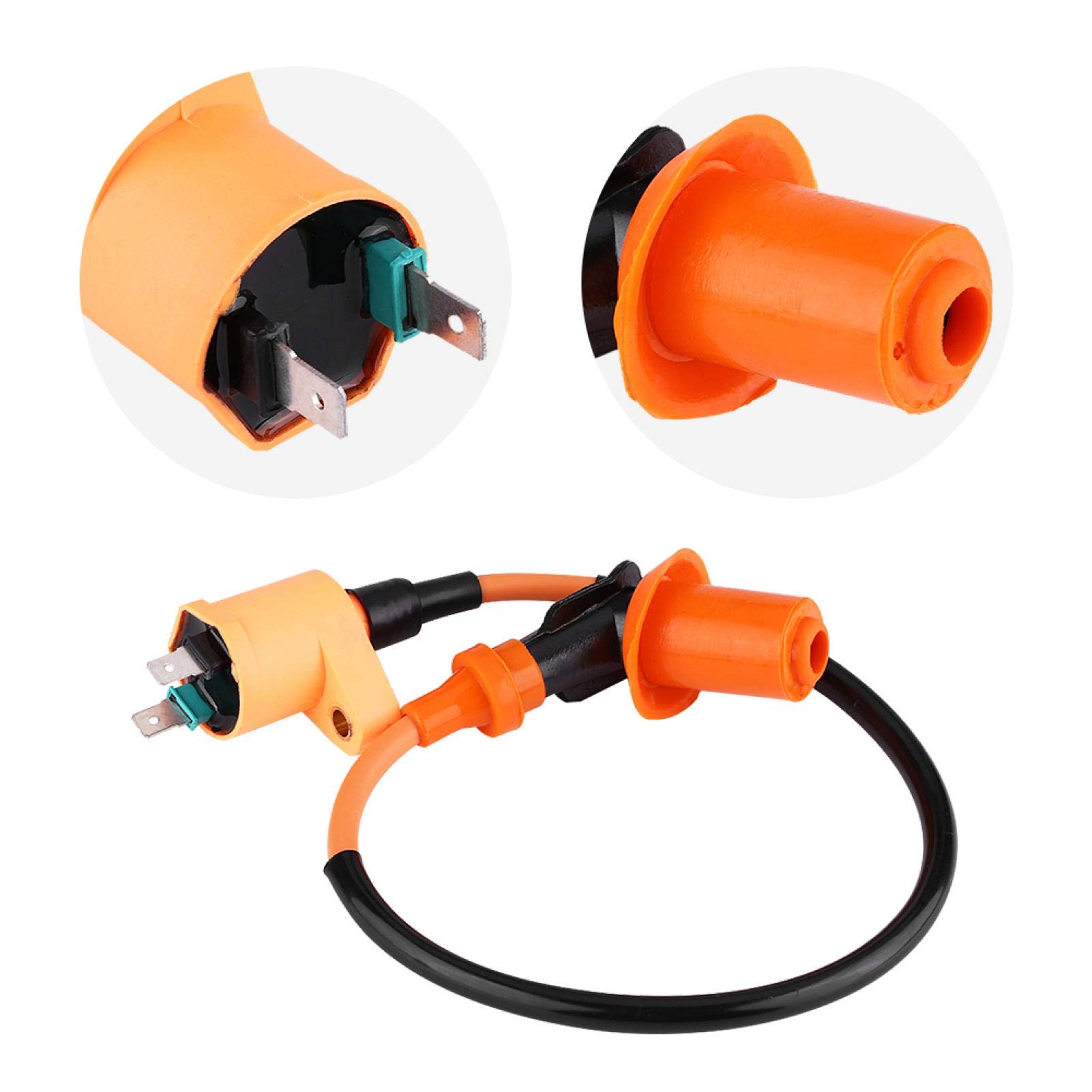 High Performance Automotive Racing Ignition Coil for GY6 50CC 125CC 150CC Engine - Compatible with Motorcycles, Dirt Bikes, Scooters, Mopeds & Go Karts (Orange) - Improves Acceleration & Engine Power for Racing & Off-Road Adventures