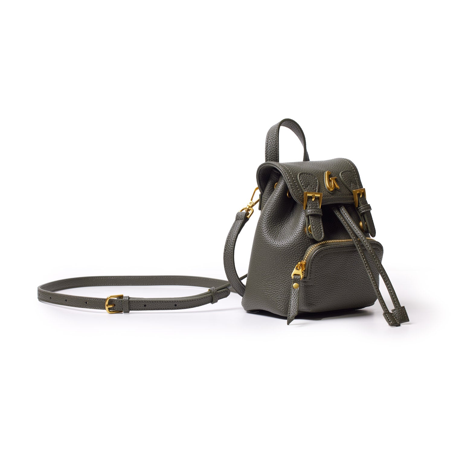 Mini Pebble Crossbody Backpack - Olive Green | Stylish & Compact Bag for Travel, Hiking & Everyday Use