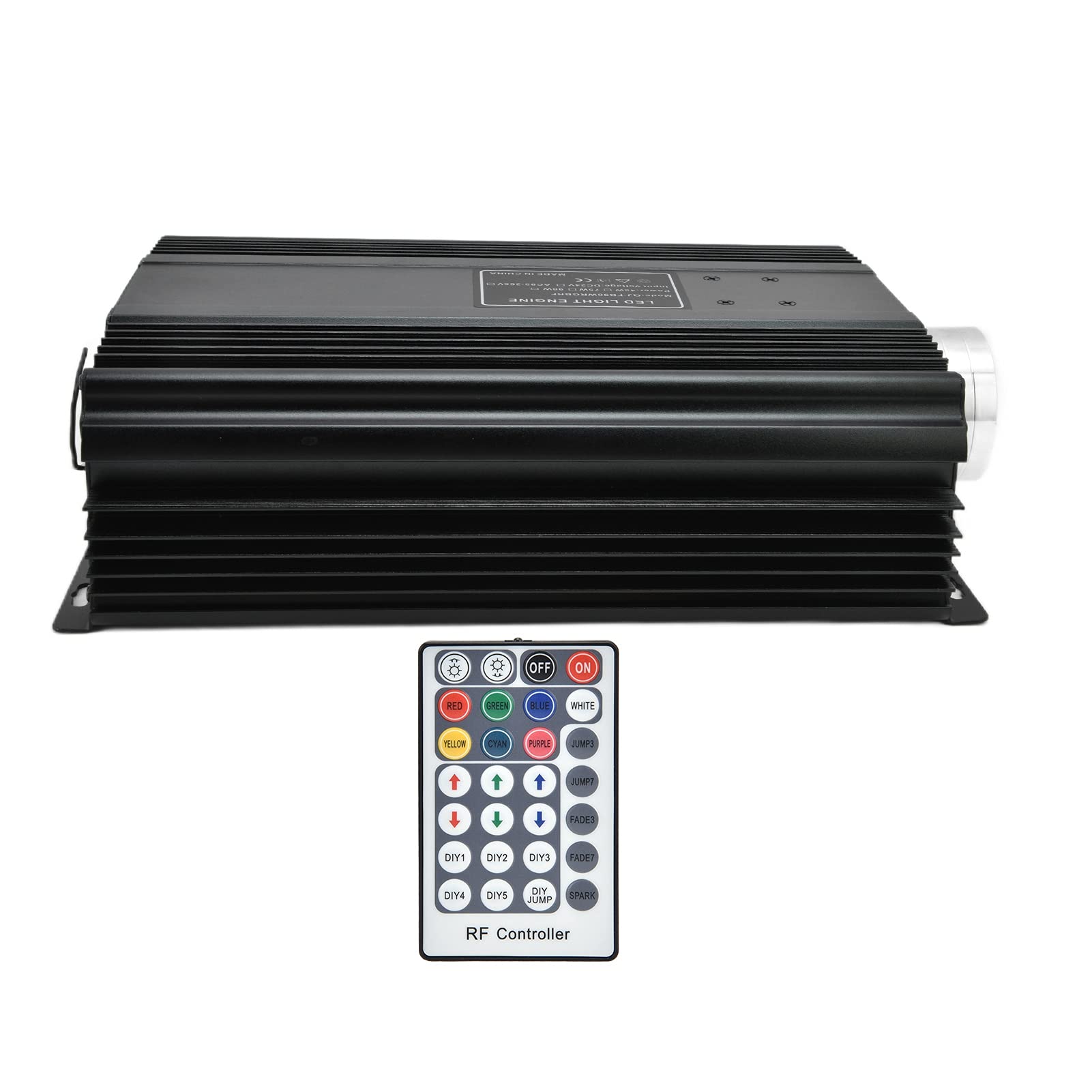 90W Hyuduo LED Fiber Optic Lamp Kit with RGB+W Driver & 28-Key Remote (1500LM) - Perfect for Home Decor, Show Parties, Music Festivals & Nightclub Lighting (US Plug)
