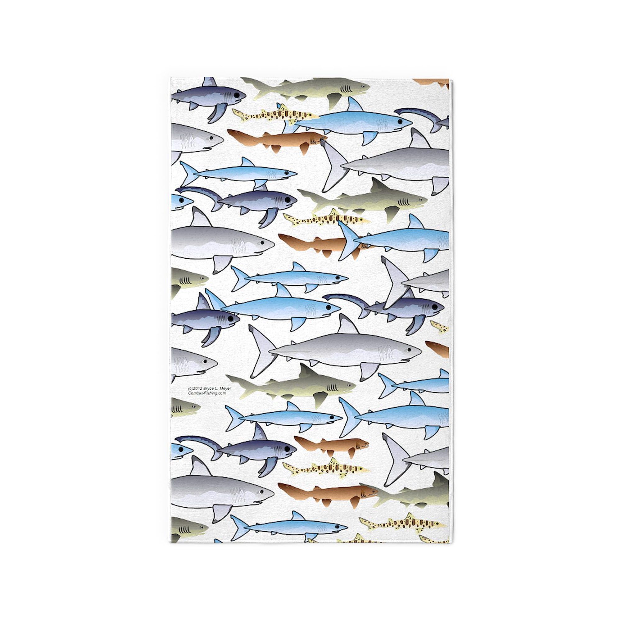 School of Sharks 3'x5' Area Rug - Non-Slip Decorative Throw Rug for Living Room, Bedroom & Dorm - Soft Fabric Floor Mat for Home Decor