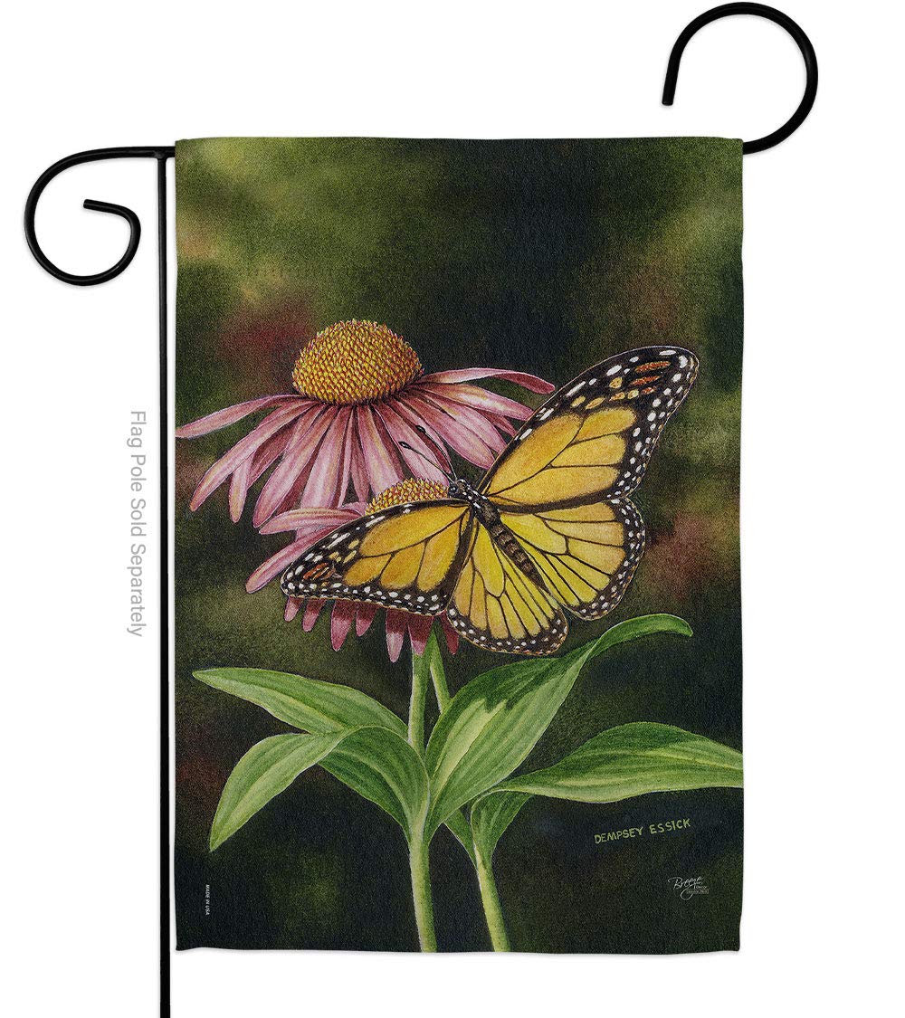 Breeze Decor Coneflower Garden Flag - 13x18.5in USA Printed - Outdoor Decor