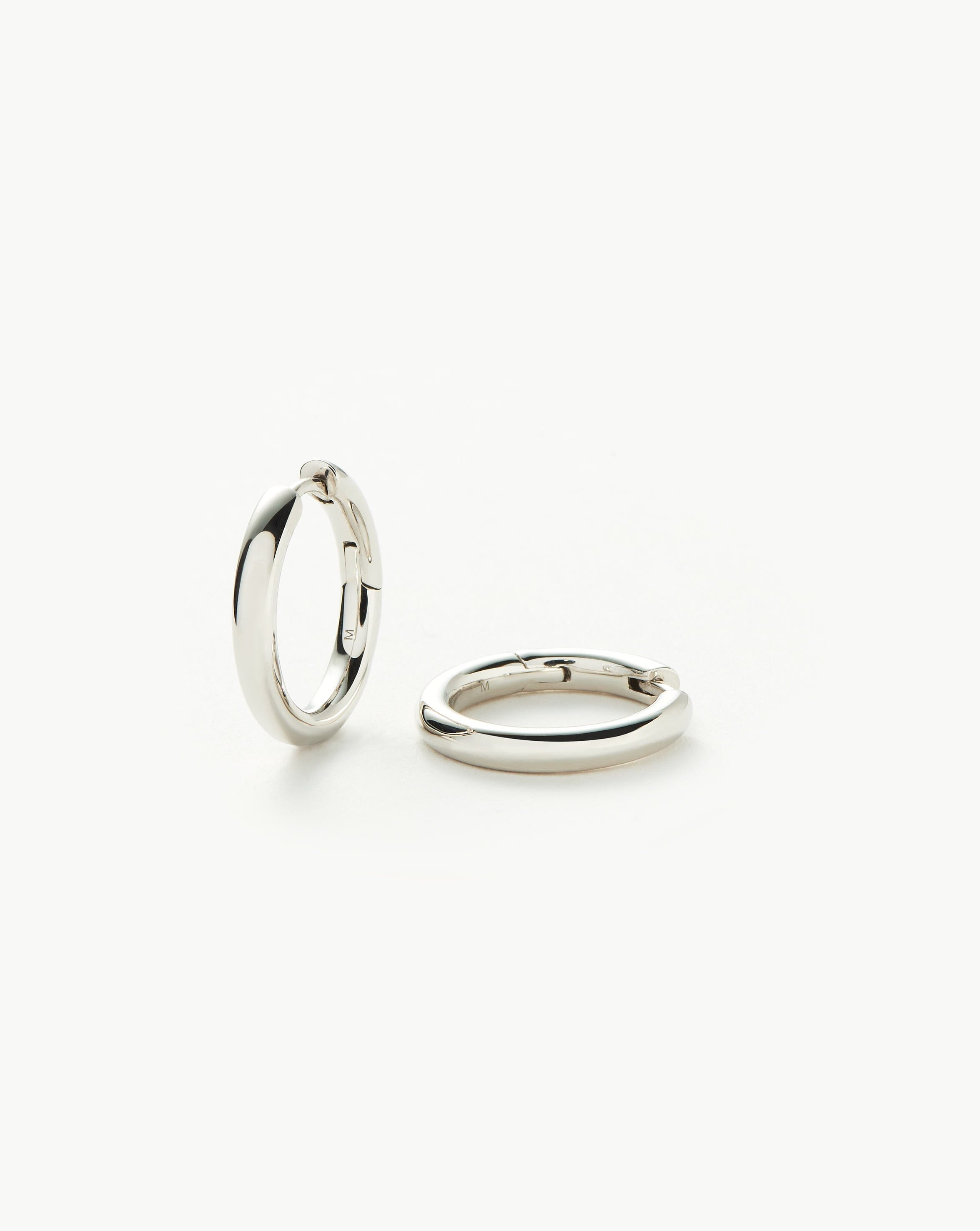 Classic Silver Plated Small Hoop Earrings for Women - Minimalist Tunnel Hoops for Everyday Wear | Perfect for Casual Outfits, Office & Date Nights