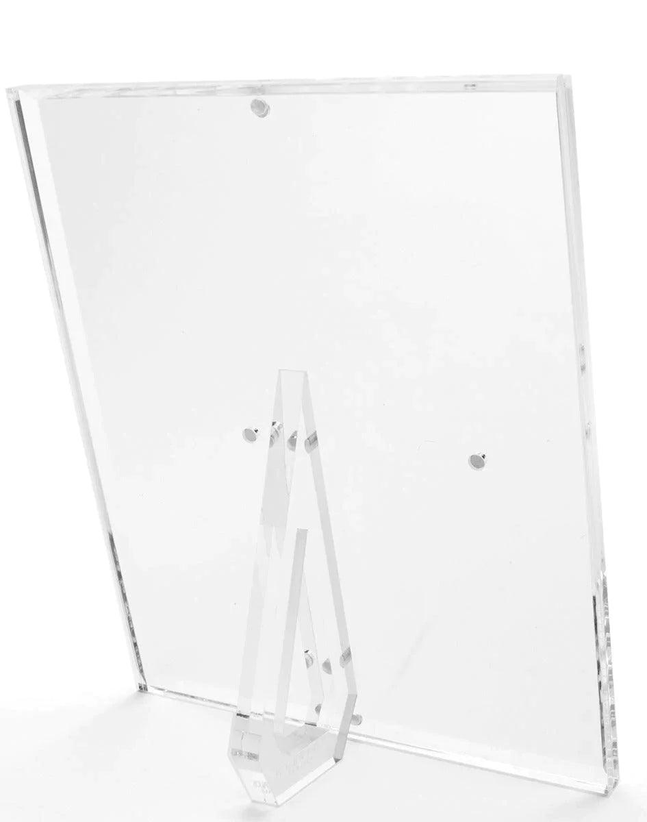 Beveled Clear Acrylic Floating Picture Frame for 8x10 Photos - Modern Display for Wall Art, Certificates & Memorabilia - Perfect for Home, Office & Gallery Decor