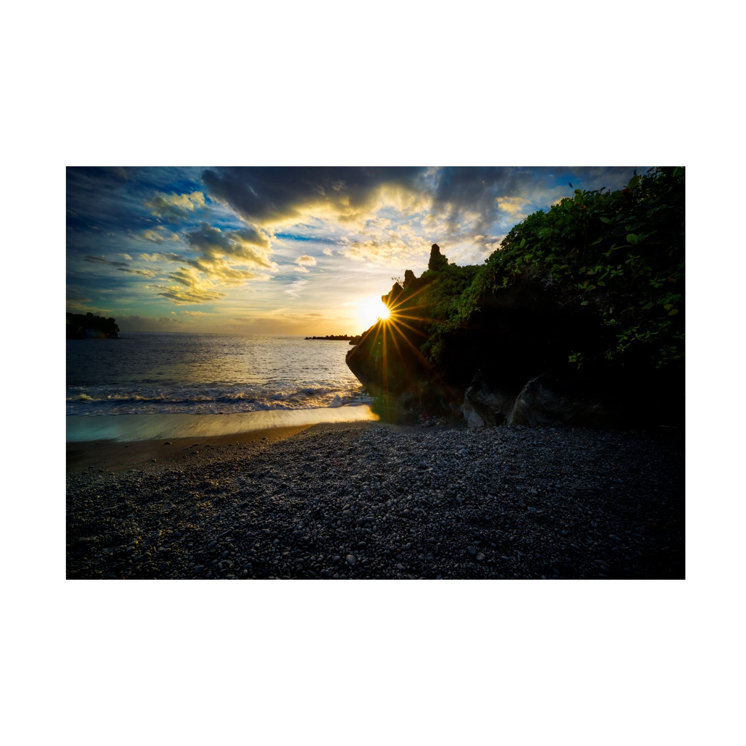 Dennis Frates 'Black Sand Beach 2' Canvas Wall Art Print - Modern Coastal Home Decor for Living Room, Bedroom & Office