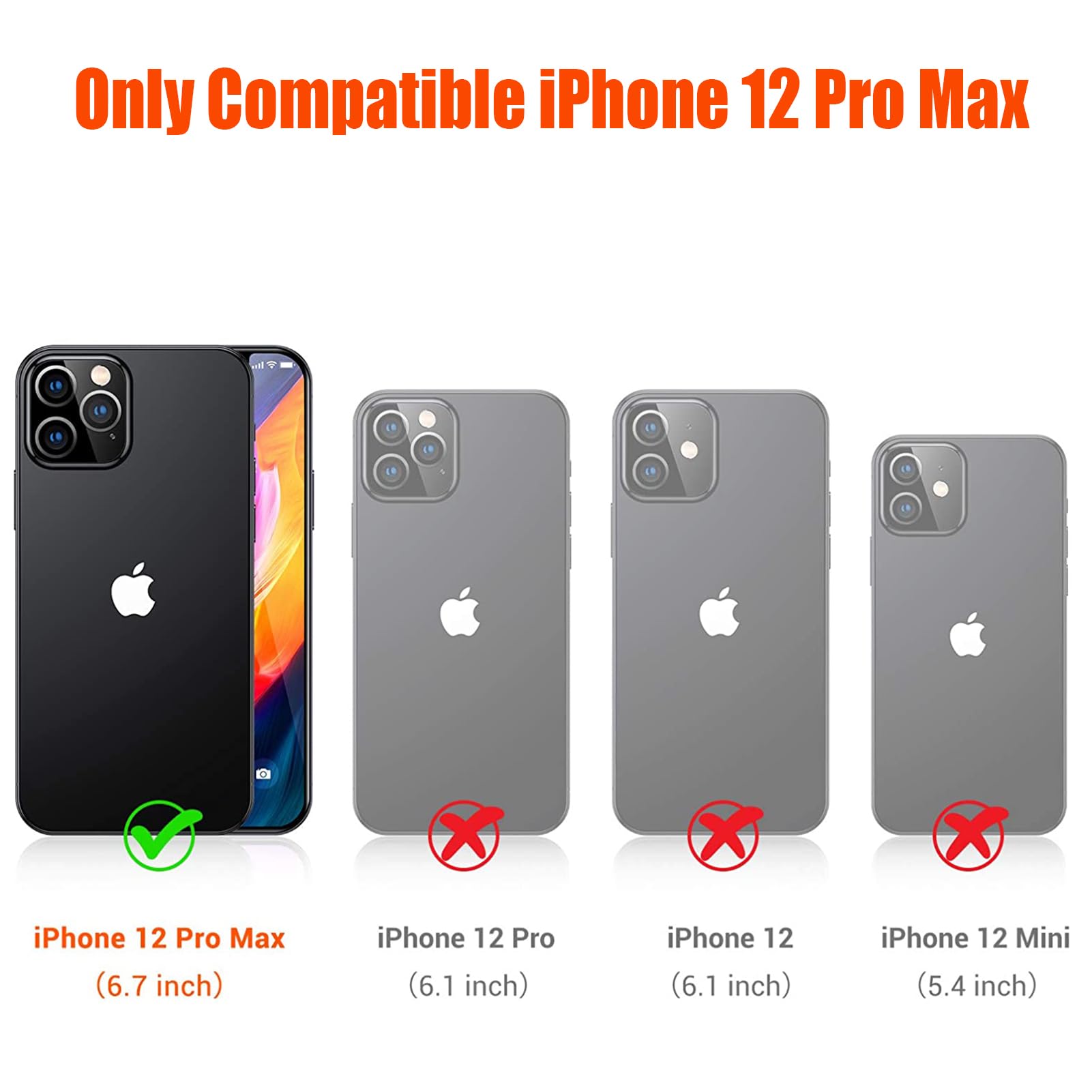 10800mAh Battery Case for iPhone 12 Pro Max (6.7 inch) - Wireless Charging Protective Case with Carplay Support | Portable Charger for Travel, Work & Daily Use (Black)