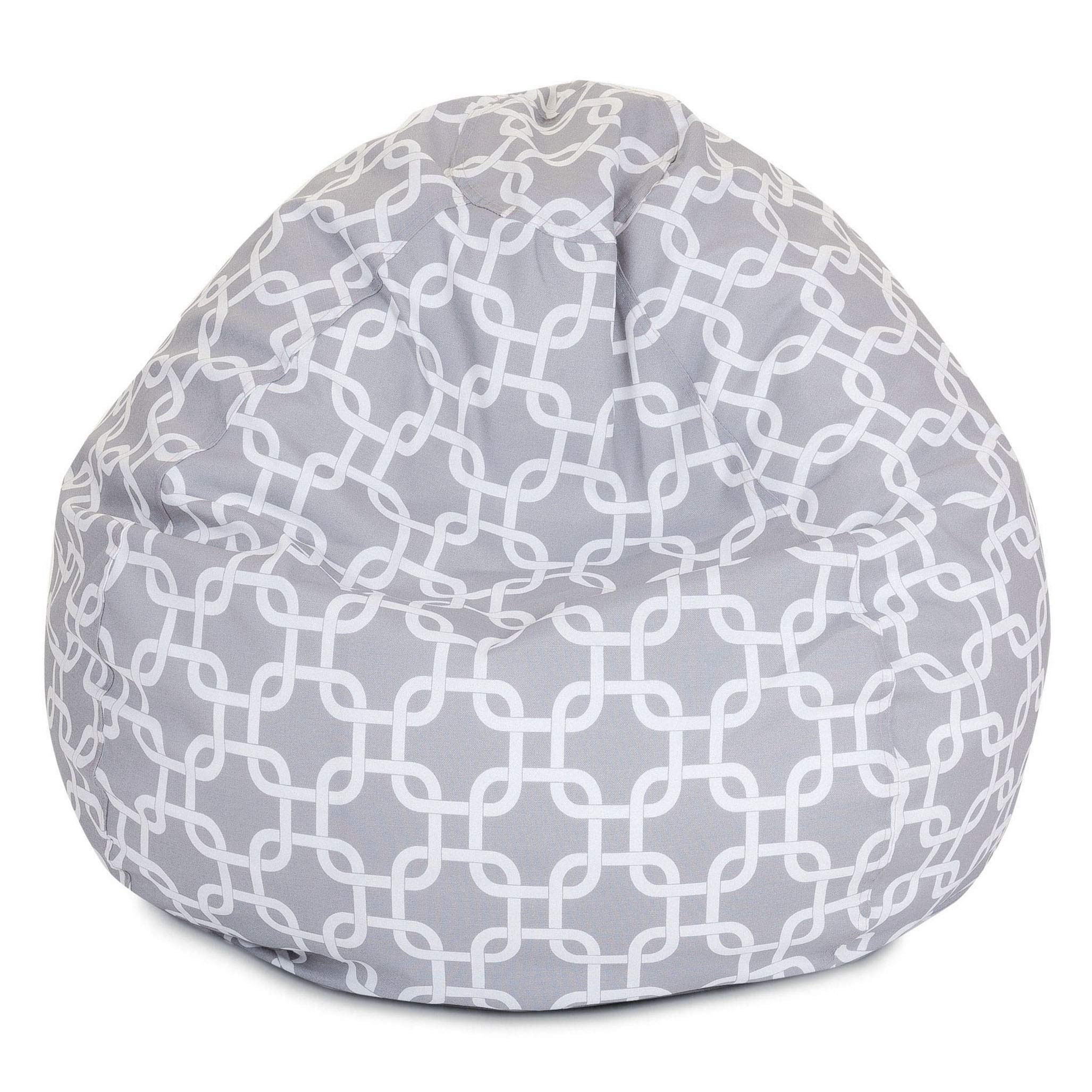 Majestic Home Goods Large Classic Bean Bag Chair - Gray - Ultra Soft & Comfortable Bean Bag for Living Room, Bedroom, Dorm, Game Room & Lounge Areas