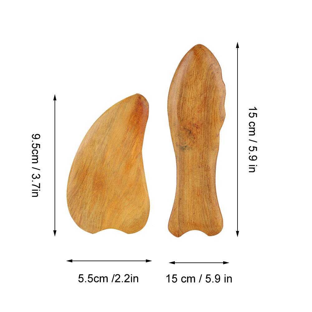 Premium Sandalwood Gua Sha Massage Tool Set (2-Pack) - Natural Wooden Scraping Board for Face, Neck & Body Relaxation - Soothe Muscles & Improve Circulation - Perfect for Self-Care & Spa Treatments