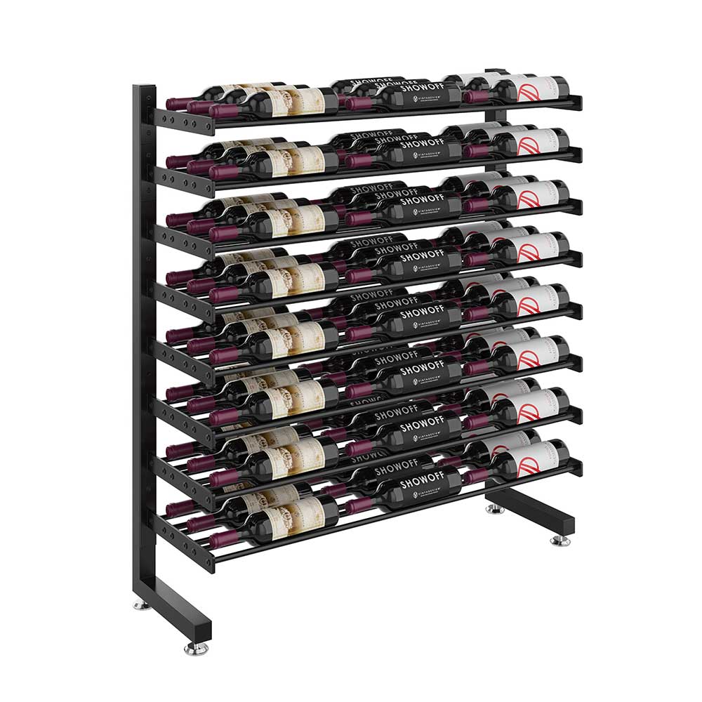 Evolution Single Sided 77 Bottle Wine Display Rack - Premium Wine Storage Organizer for Home Bars, Restaurants & Retail Stores