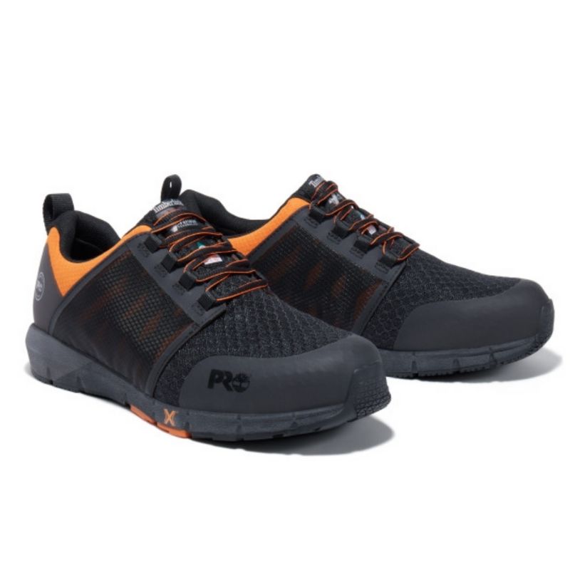 Timberland PRO Radius Men's Athletic Composite Toe Work Shoes - Safety Toe, Slip Resistant, Comfortable for Construction & Warehouse Work (TB0A27Y3001, Orange) - Ideal for Industrial Jobs, Outdoor Work & Heavy Duty Labor