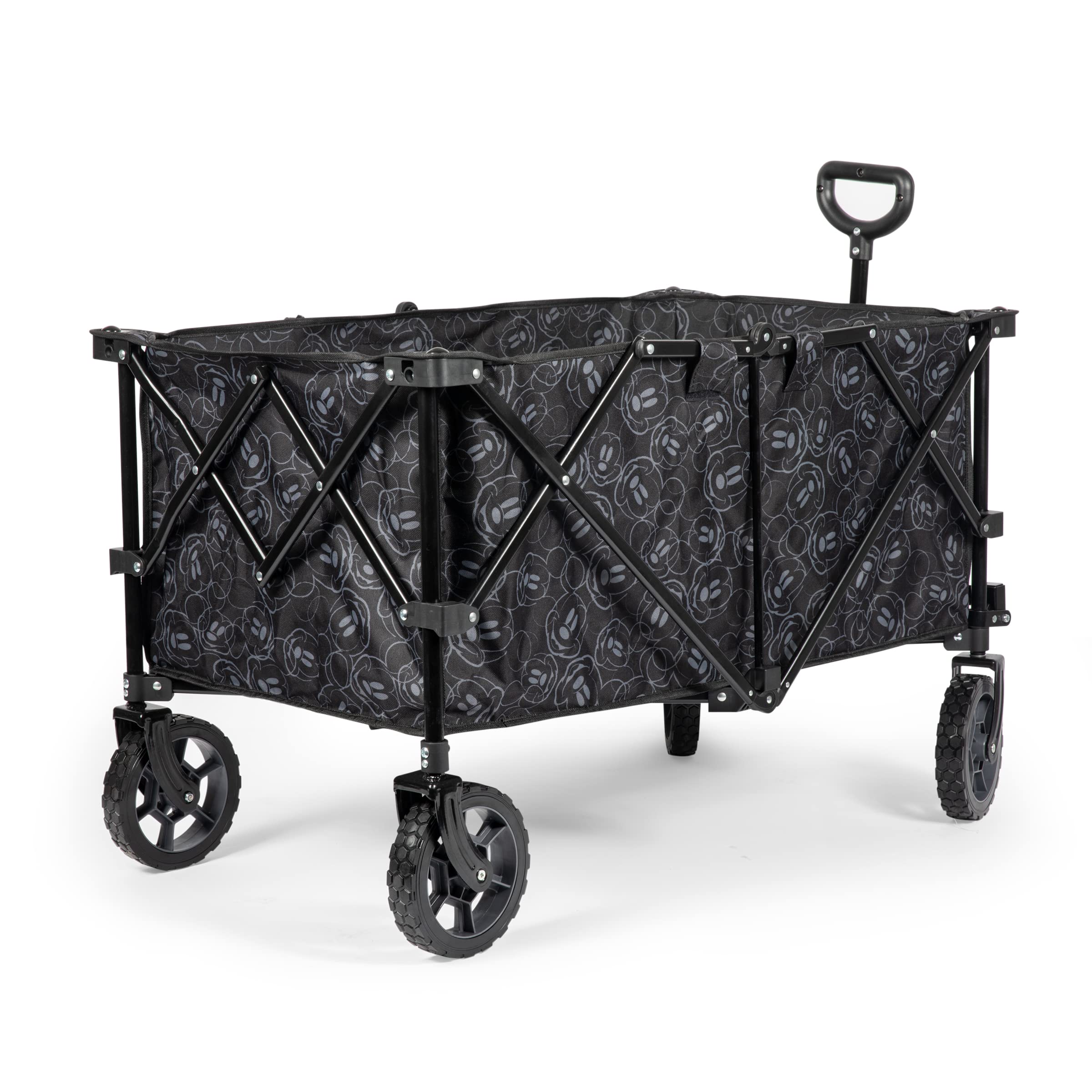 Disney Mickey Mouse Adventure Wagon XL - Foldable Utility Cart for Beach, Picnic, Camping & Outdoor Activities (Black) | Heavy Duty All-Terrain Wheels | Perfect for Sports Gear, Groceries & Kids Toys