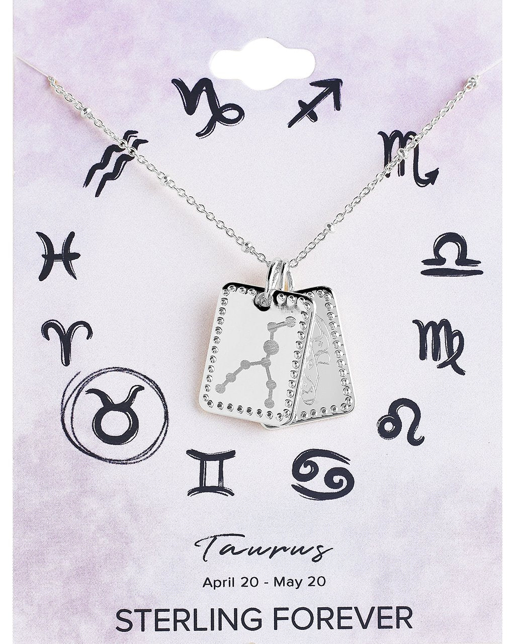 Personalized Zodiac Sign Tag Necklace - Custom Name & Date Pendant for Women & Men - Perfect for Birthdays, Anniversaries & Gifts