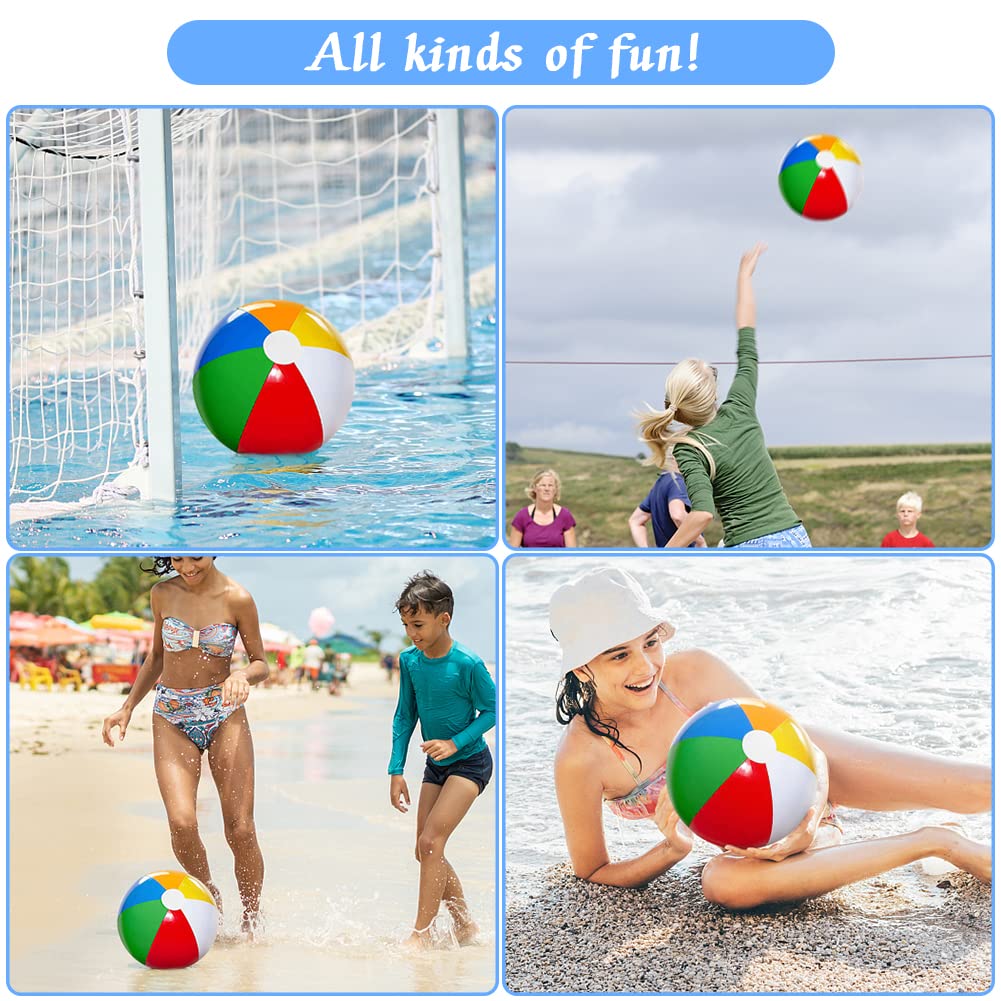 12 Pack 12-Inch Beach Balls - Inflatable Pool Toys for Kids & Toddlers, Hawaiian Tropical Themed Party Decorations, Bulk Beach Party Favors - Perfect for Pool Games, Summer Parties & Beach Vacations