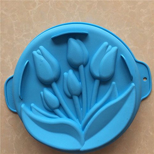 Premium Large Tulip Silicone Baking Mold - Non-Stick Cake, Pizza & Mooncake Pan for Home Bakers | Perfect for Birthday Cakes, Desserts, and Holiday Baking