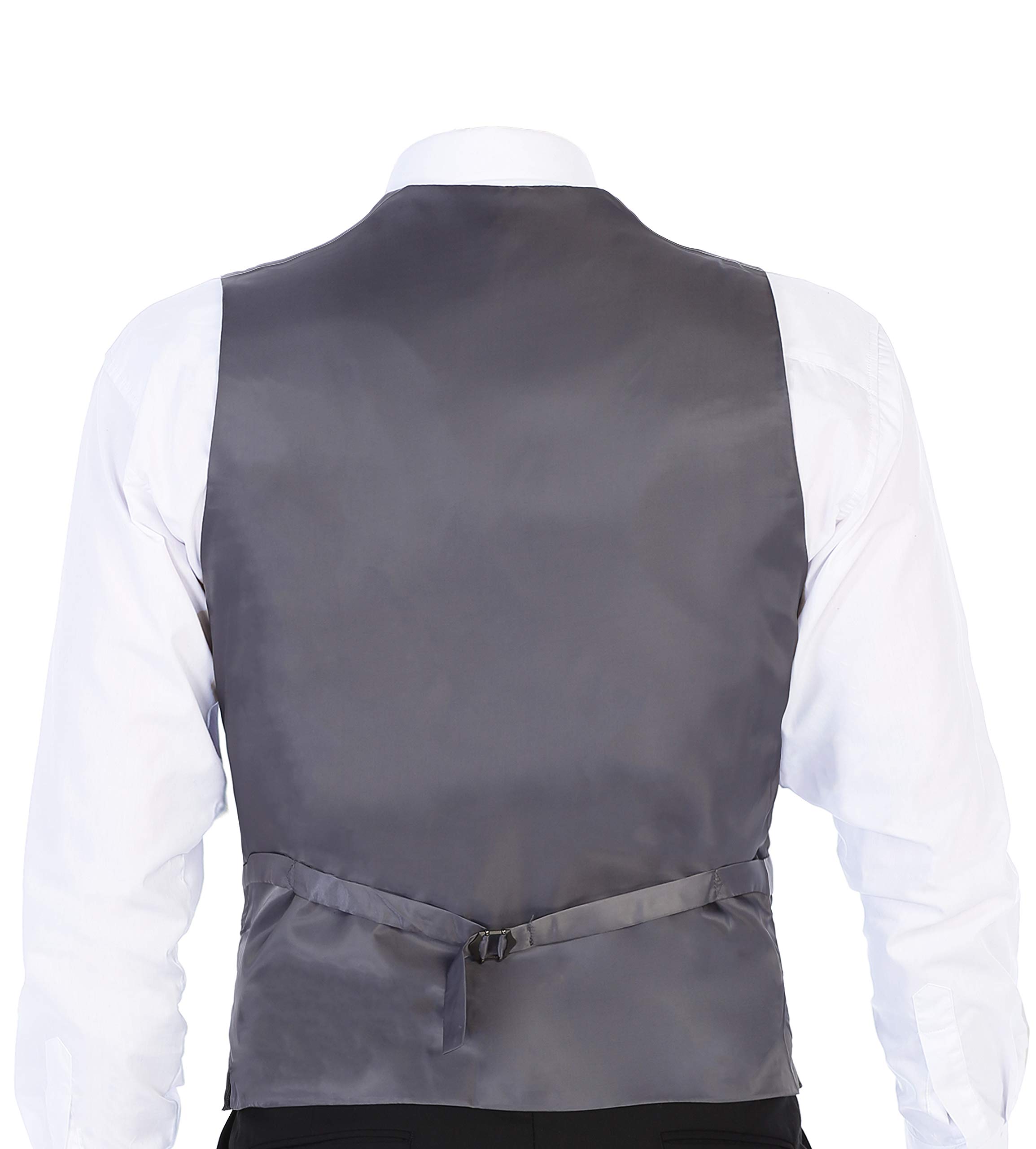 Gioberti Men's 5-Button Wool Blend Tweed Vest with Pinstripe Design - Perfect for Weddings, Business Meetings & Formal Occasions