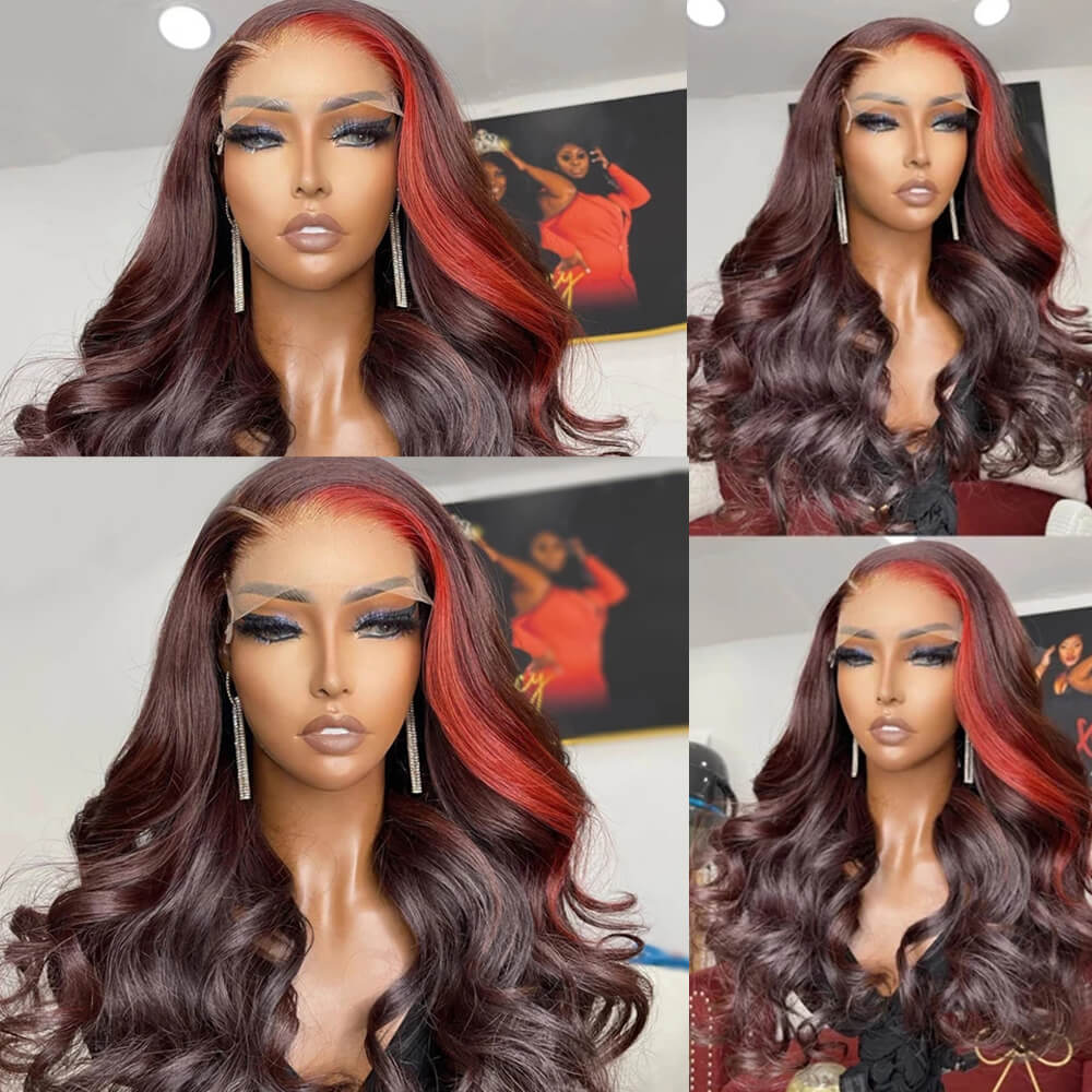 Skunk Stripe Wig Collection | eullair Must Have Gorgeous Colored Highlight Lace Frontal Wig for Women - Perfect for Cosplay, Parties & Fashion Styling