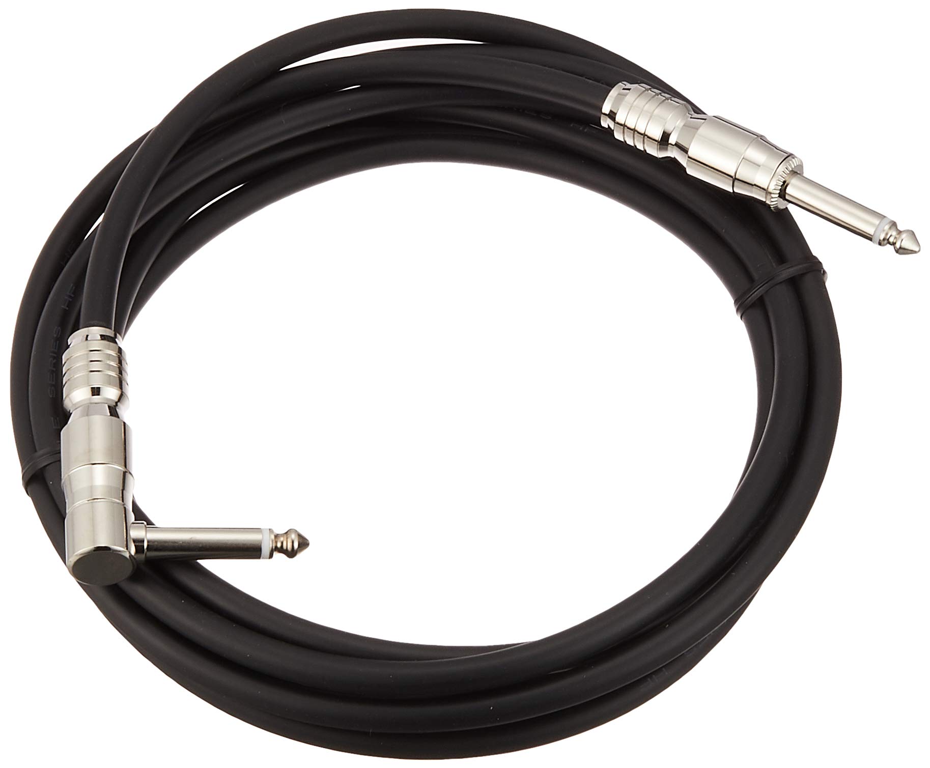 Ibanez HF10L 10ft Studio Instrument Cable with Straight & Right Angle Plugs - High-Quality Guitar/Bass Cable for Professional Musicians & Home Recording Studios