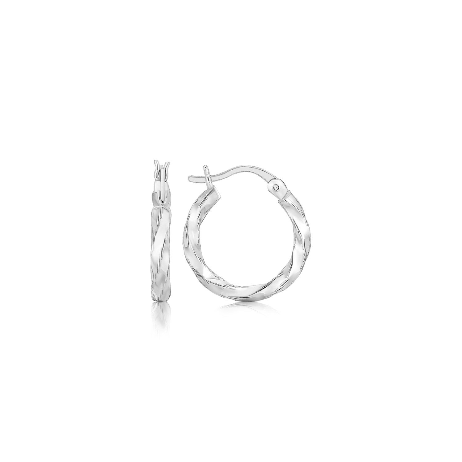 Sterling Silver Polished Twist Hoop Earrings for Women | Elegant & Durable Jewelry for Everyday Wear, Parties & Gifts