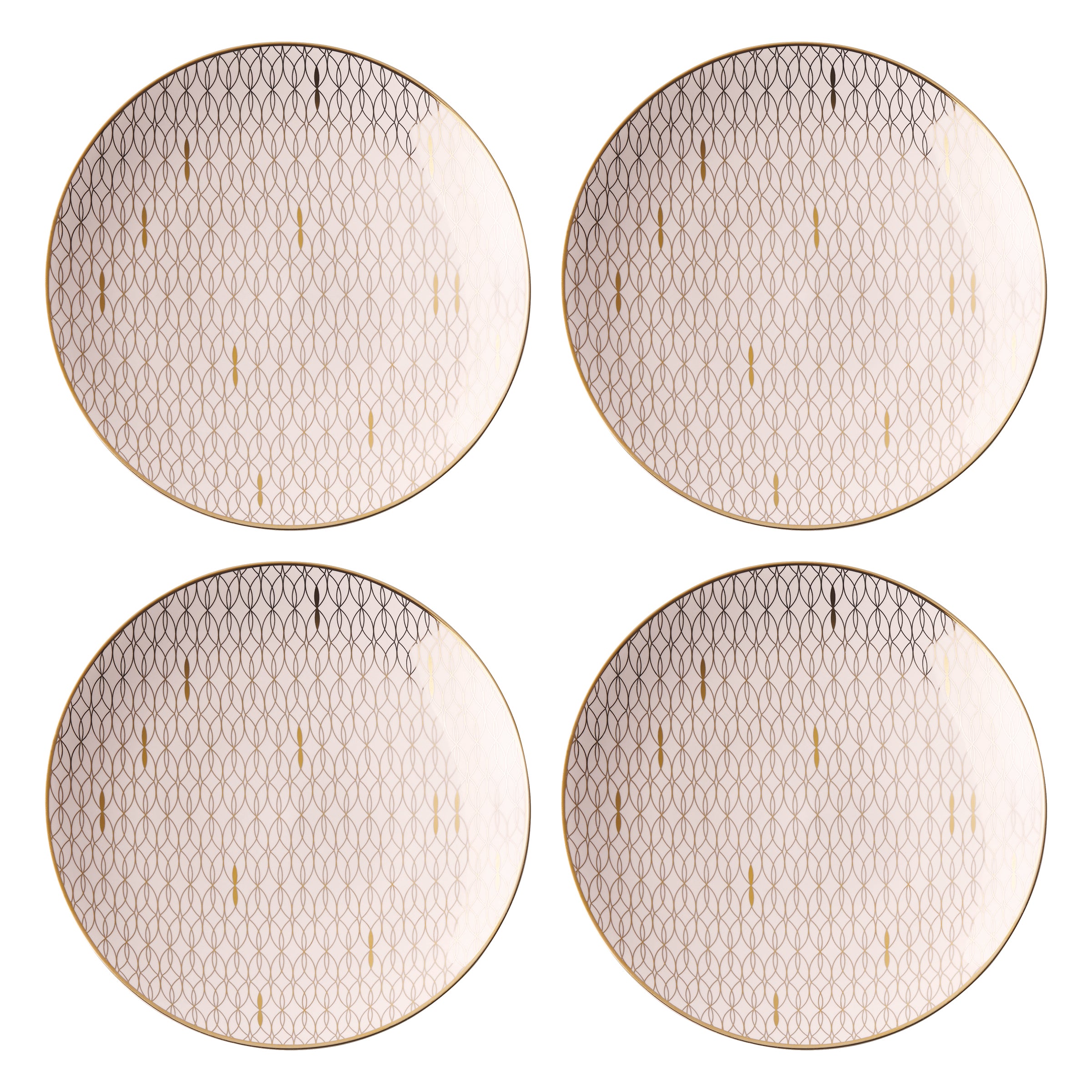 Trianna 10-Inch Salad Plates Set of 4 - Elegant Dinnerware for Entertaining, Perfect for Salads, Desserts & Appetizers - Ideal for Dinner Parties, Family Gatherings & Restaurant Use