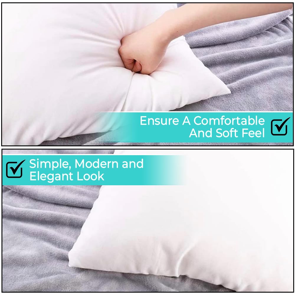18x18 Inch Down Alternative Throw Pillow Inserts - Pack of 2 White Decorative Pillow Filler for Sofa, Bed & Living Room - Soft Couch Cushions for Home Decor & Comfort