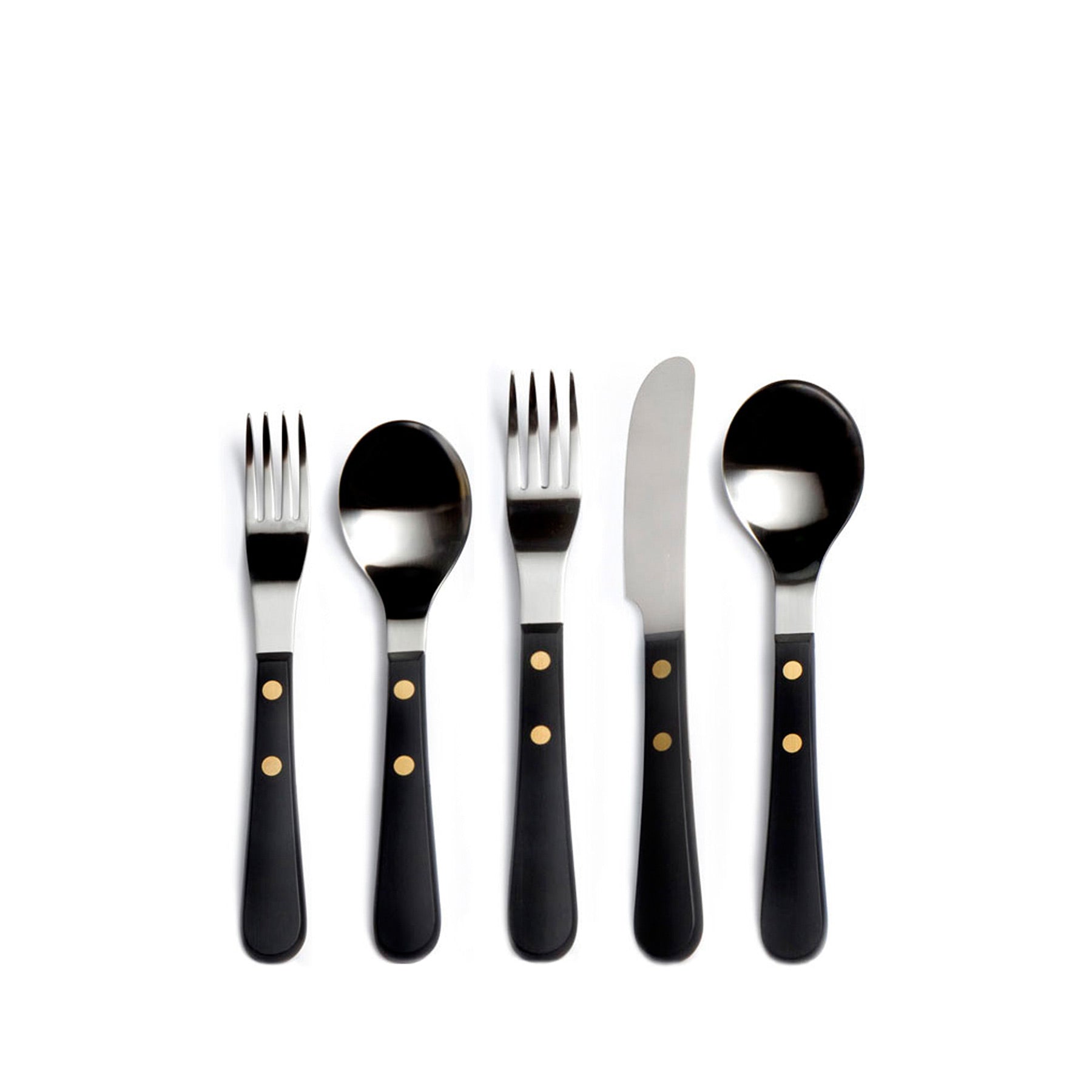 Premium Black Provencal Flatware Set - 5-Piece Elegant Dinnerware for Fine Dining & Entertaining | Perfect for Restaurants, Weddings & Special Occasions