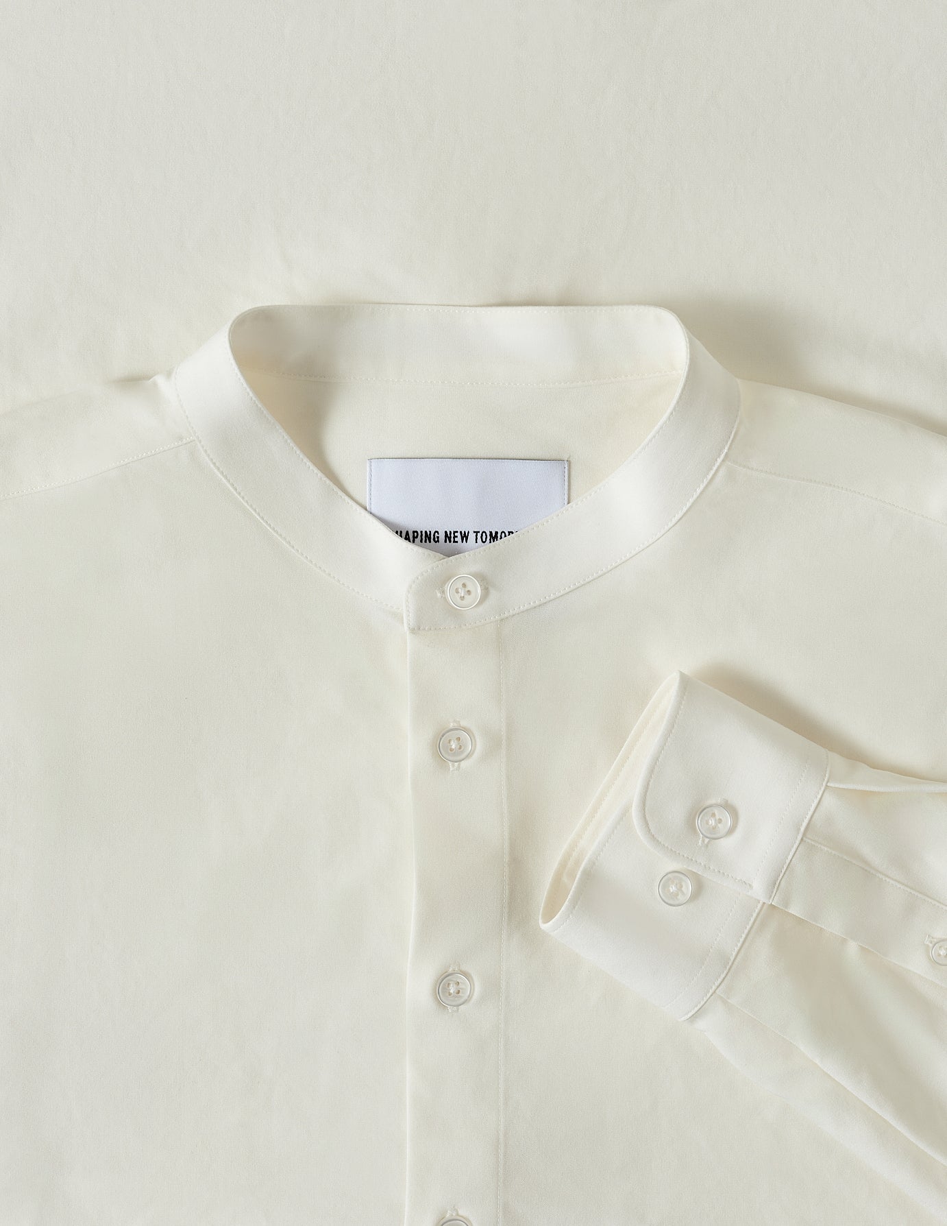 Premium Tech Linen Mandarin Collar Long Sleeve Shirt for Men - Breathable White Button Down Shirt - Perfect for Business Casual, Office Wear & Summer Outfits