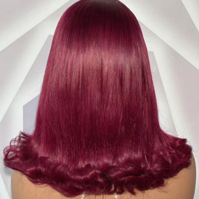 Eullair 13x4 Lace Front Human Hair Wig - Short Bob Style with Retro Flip Ends for Women | Perfect for Daily Wear, Cosplay & Special Occasions