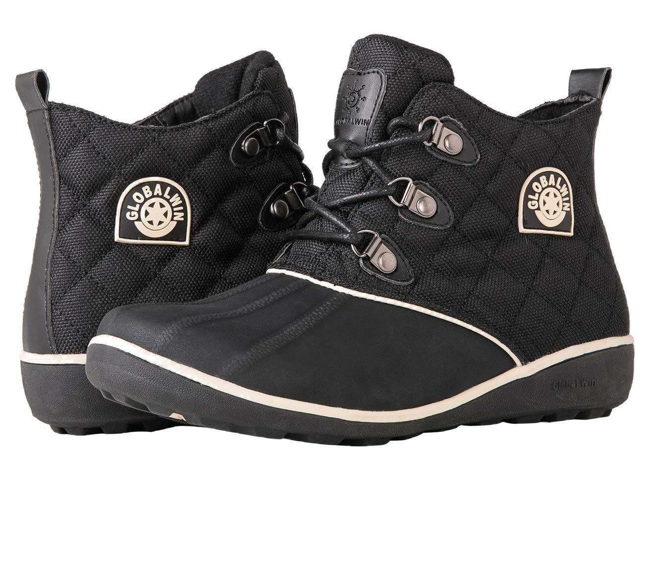 GLOBALWIN Women's Winter Ankle Boots - Waterproof Snow Boots with Fur Lining for Cold Weather, Fashionable Outdoor Hiking & Casual Winter Shoes for Women