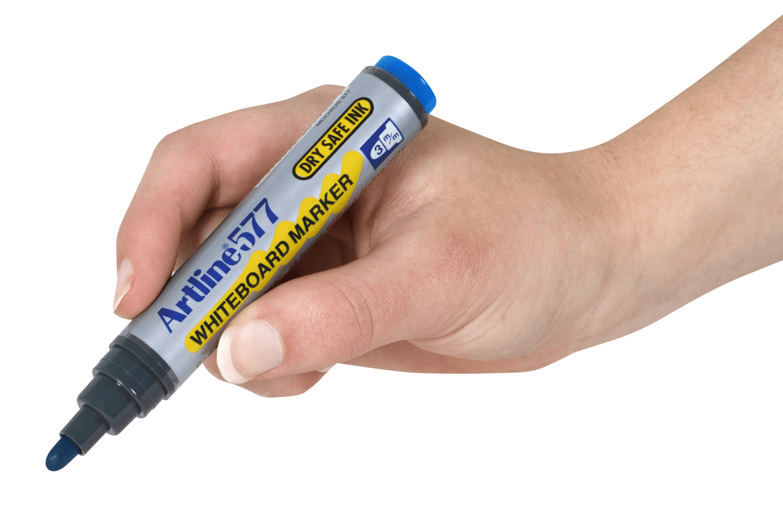 Artline 577 Whiteboard Markers - 3mm Bullet Tip, Blue Ink, Pack of 12 - Perfect for Office Meetings, Classroom Teaching & Home Organization