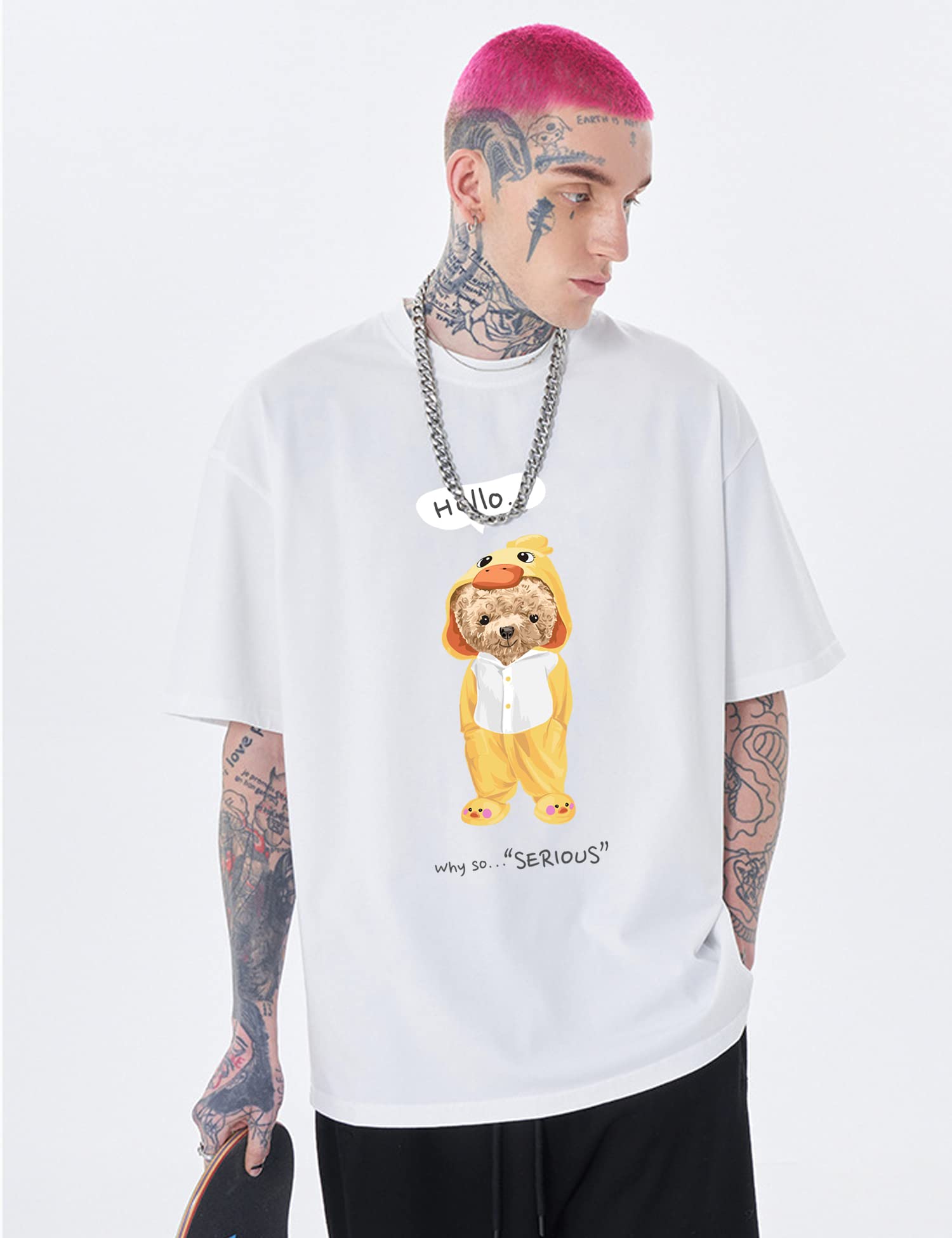Funny Cute Teddy Bear Graphic T-Shirt for Men & Women - Trendy Streetwear Cartoon Tee - Perfect for Casual Wear, Gifts & Street Style Fashion