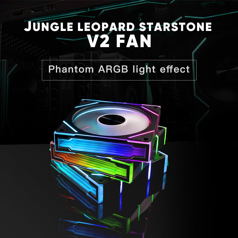 TZMRIT AstroV2 ARGB PC Cooling Fan Triple Pack - 120mm Black RGB Case Fans with PWM Control, High Airflow for Gaming PC, Desktop Computer, and Workstation Builds - Perfect for Cooling, RGB Lighting, and Custom PC Setups