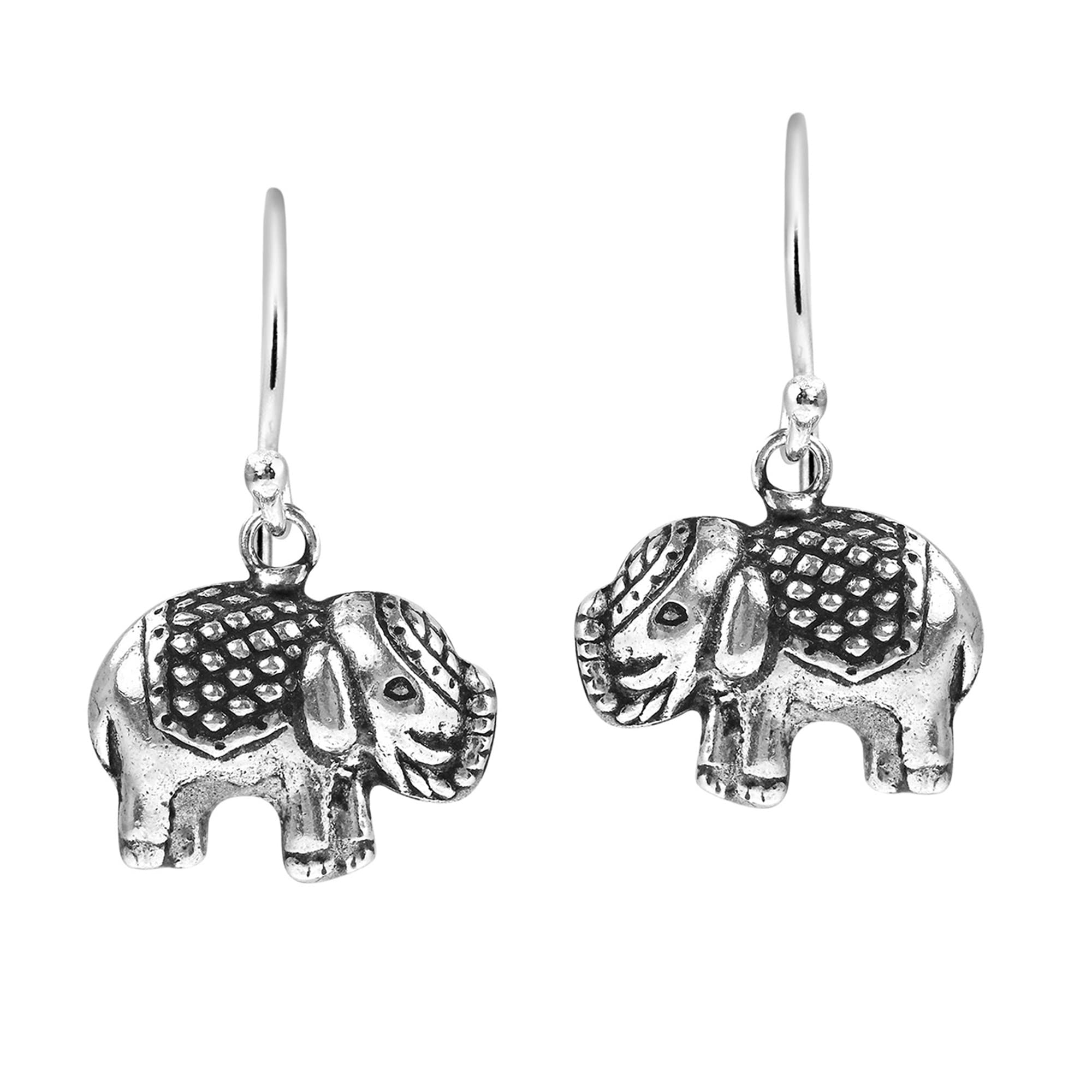 AeraVida .925 Sterling Silver Thai Royal Elephant Dangle Earrings for Women | Elegant Thai Elephant Jewelry | Perfect Gift for Birthday, Anniversary & Special Occasions | Wear to Parties, Weddings & Cultural Events