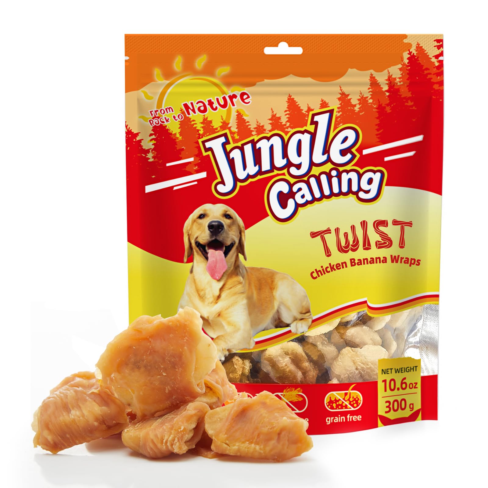 Natural Chicken Wrapped Banana Dog Treats - High Fiber Training Chews for Small & Medium Dogs | Healthy Snacks for Training & Rewards | 10.6oz