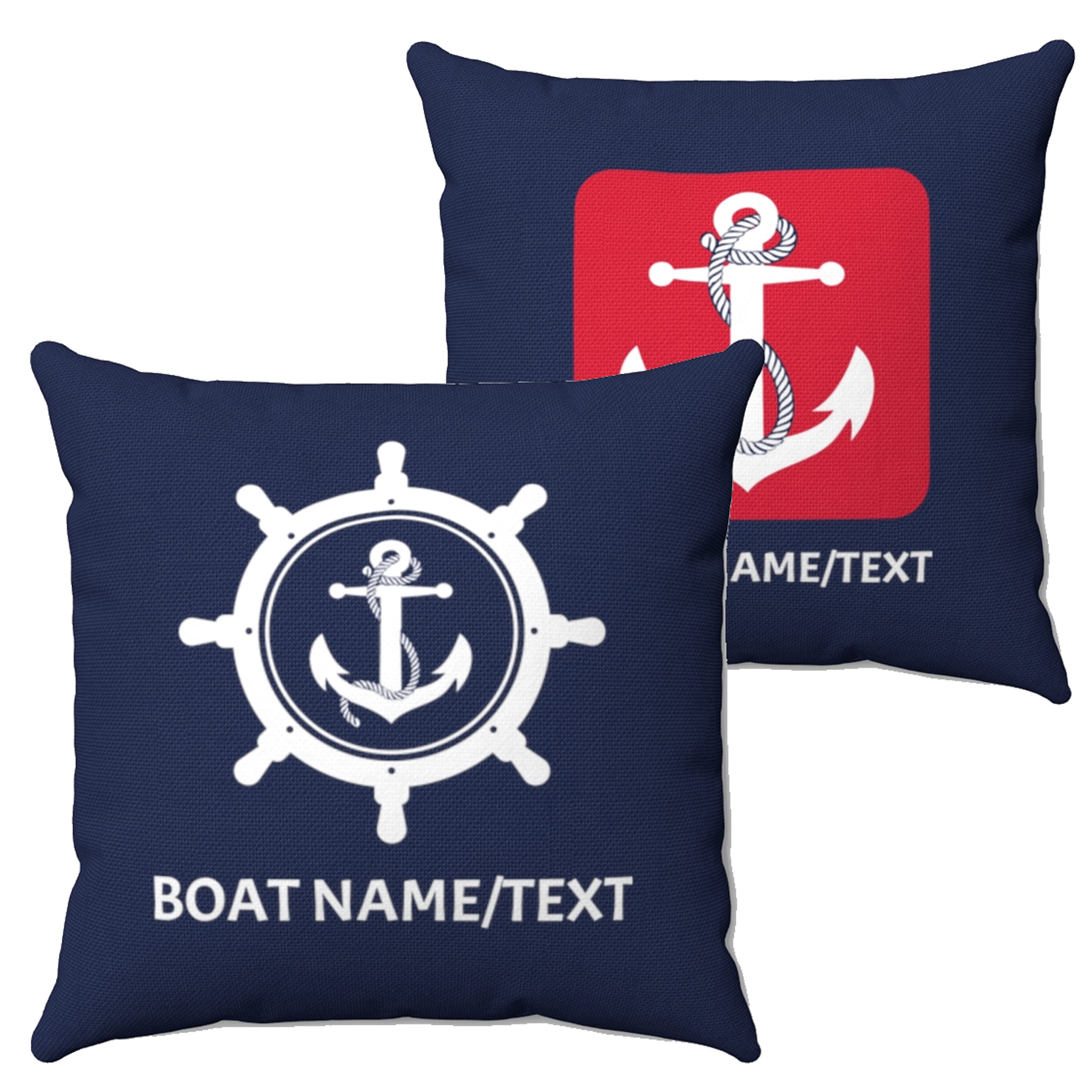 Custom Boat Pillow with Insert - Personalized Nautical Throw Pillow for Boats, Lake & Beach House Decor - Anchor Design - Perfect Boat Gift & Coastal Home Accessory (20