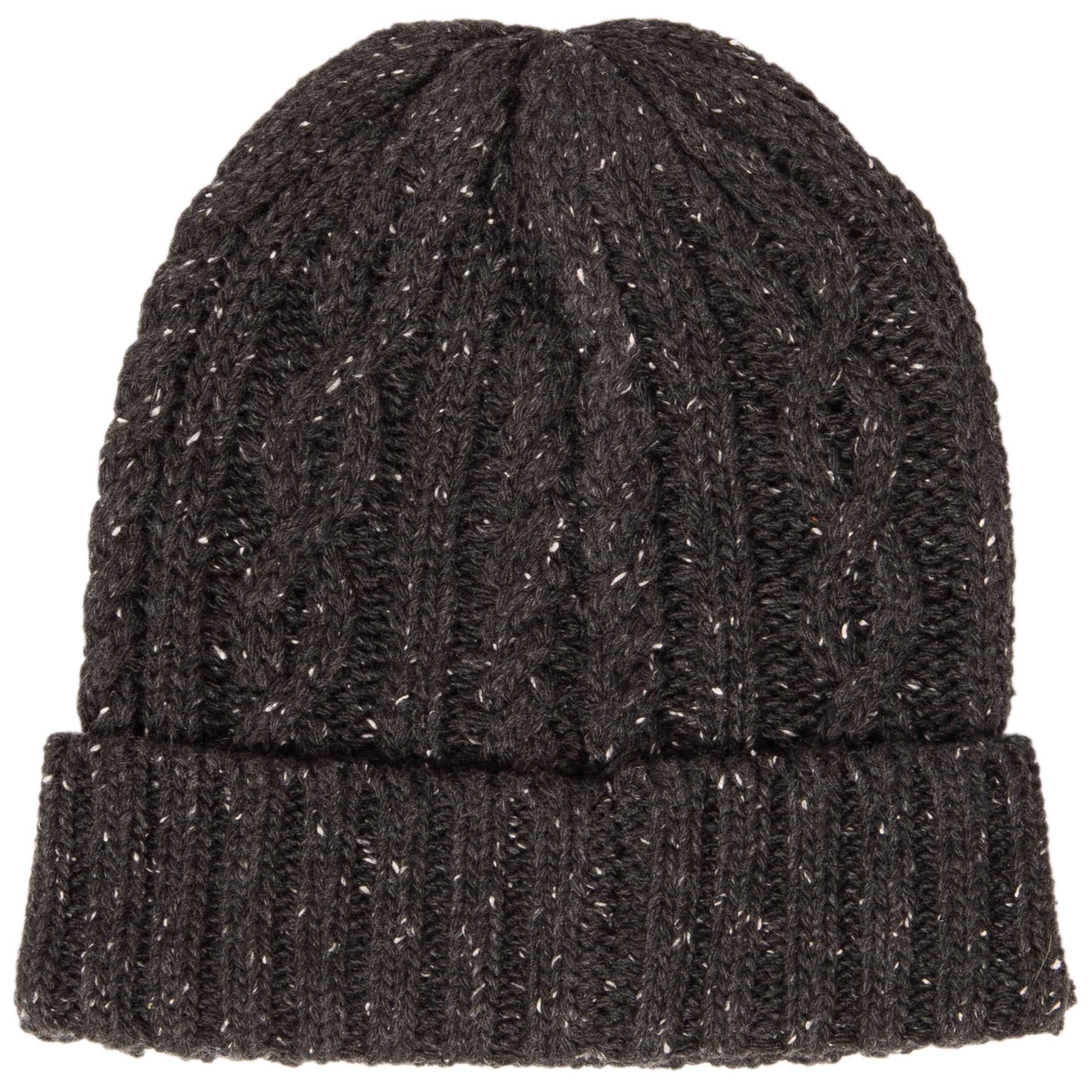 Men's Warm Wool Blend Cable Knit Beanie Hat with Foldable Cuff - Winter Outdoor Skiing Hiking Accessories