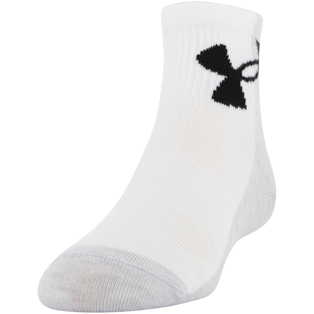 Under Armour Youth Essential Quarter Socks 6-Pack for Boys - Moisture-Wicking Athletic Socks for Running, Basketball & School Sports