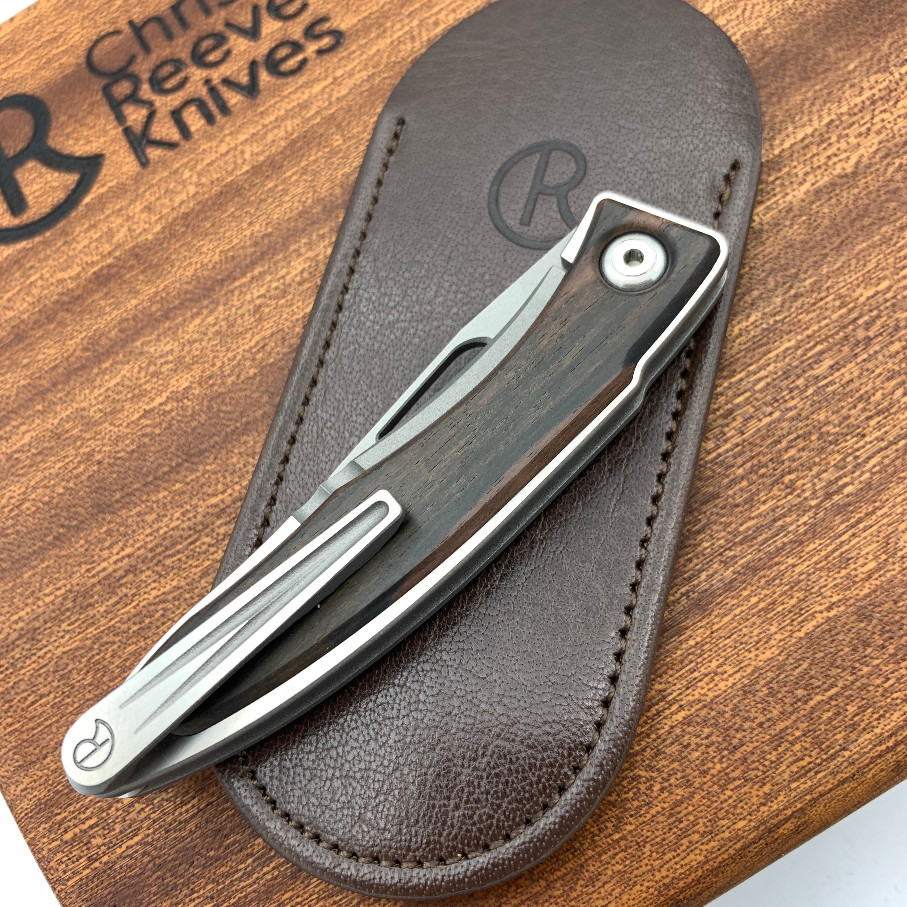 Chris Reeve Mnandi Left Hand Folding Knife - Macassar Ebony Inlay, Drop Point Blade | EDC, Outdoor, Camping & Collectible Knife