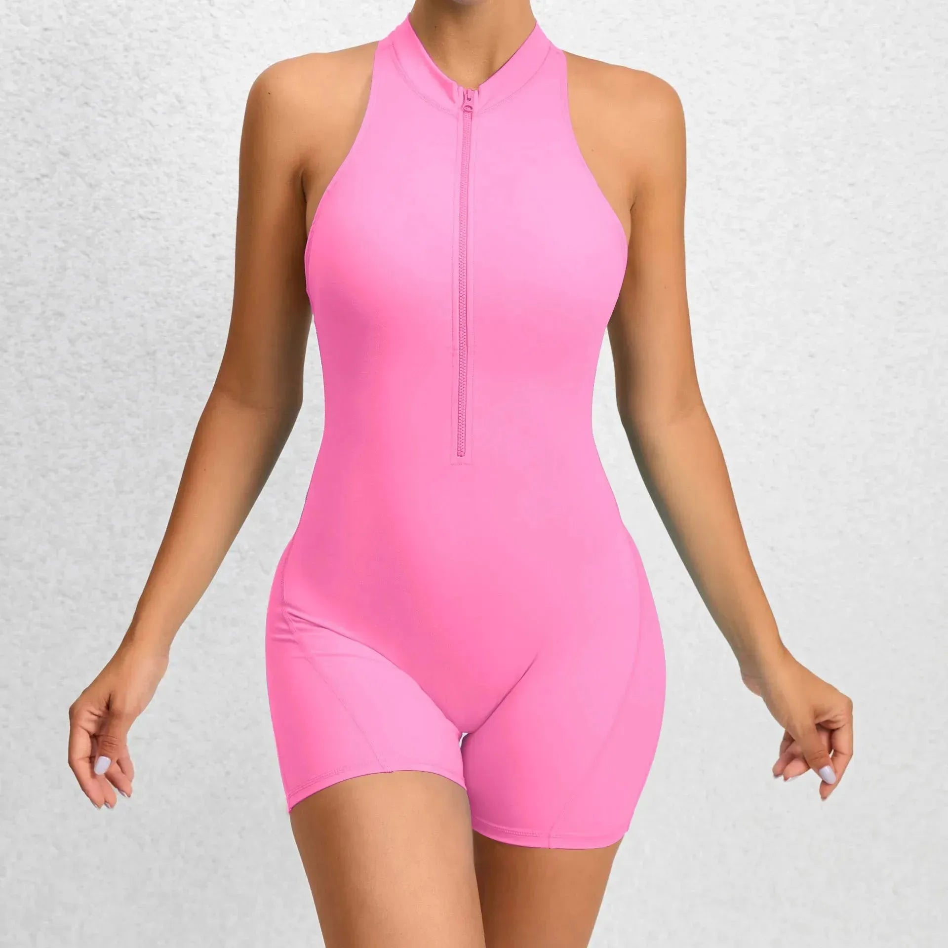 2024 Women's Zipper Tracksuit Set - One Piece Jumpsuit with Scrunch Legging for Yoga, Workout & Gym | Activewear for Running, Pilates & Lounge Wear