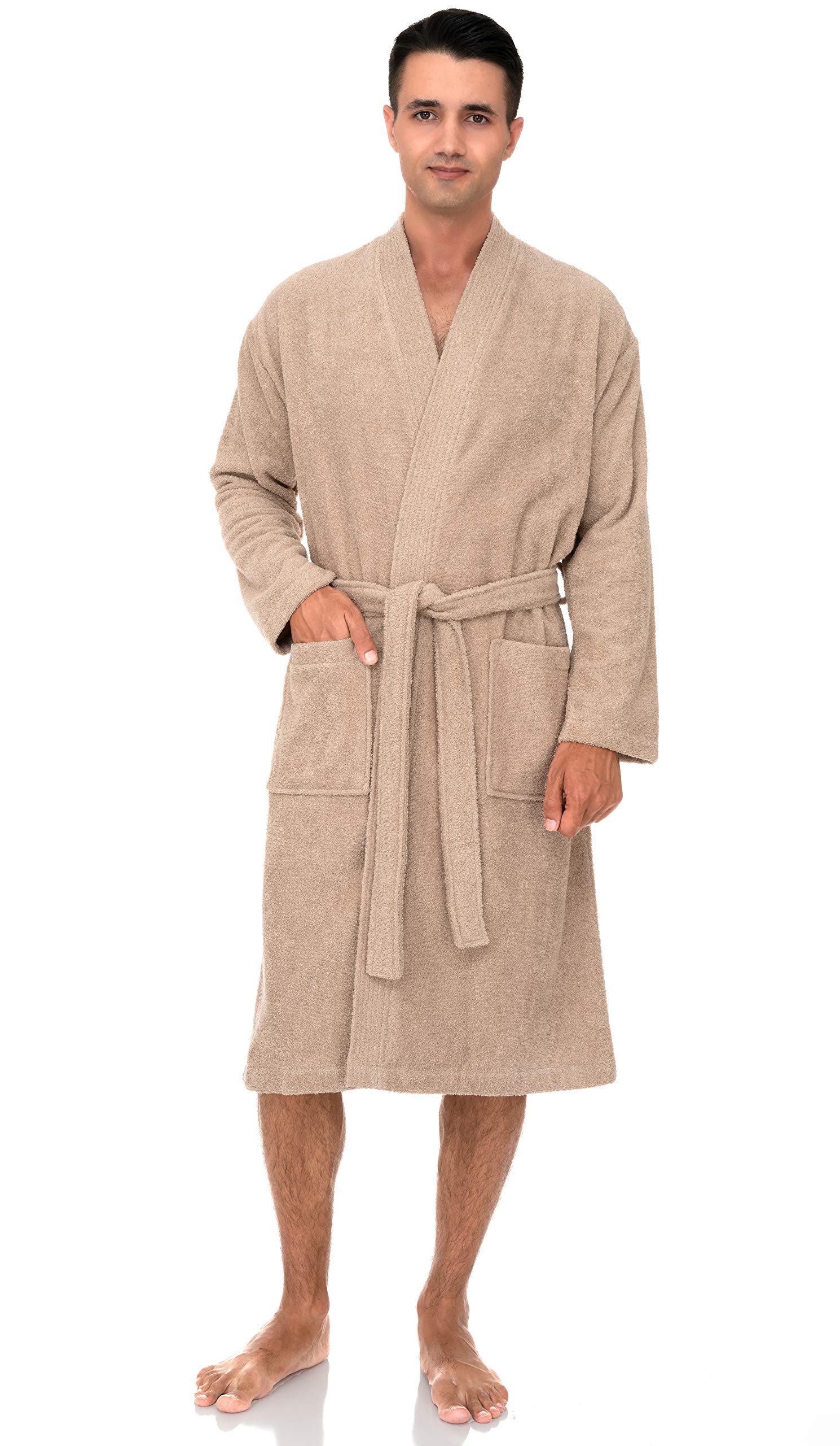TowelSelections Men's Cotton Terry Cloth Bathrobe - Soft & Comfortable Bath Robe for Men | Perfect for Spa, Lounge & Post-Shower Relaxation