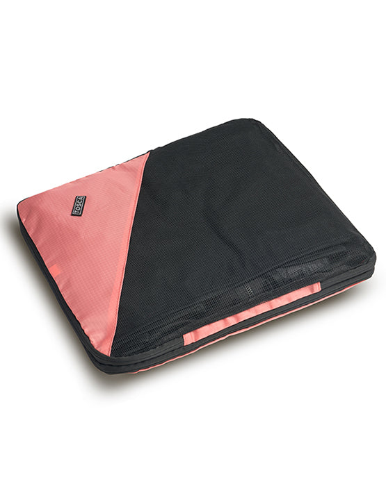 TOSCA TCA063 M 2PK Medium Compression Packing Cubes for Travel - Coral | Organize Luggage & Suitcases for Vacations, Business Trips & Camping