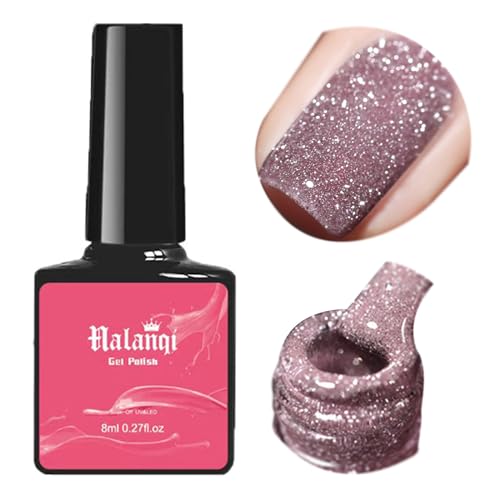 TCLNYER 12 Colors High Density Glitter Nail Gel Polish Set - Holographic & Reflective Gel Nail Polish for Manicure - Long Lasting Shine (Pink 03) | Perfect for Parties, Nail Salons & DIY Home Manicures