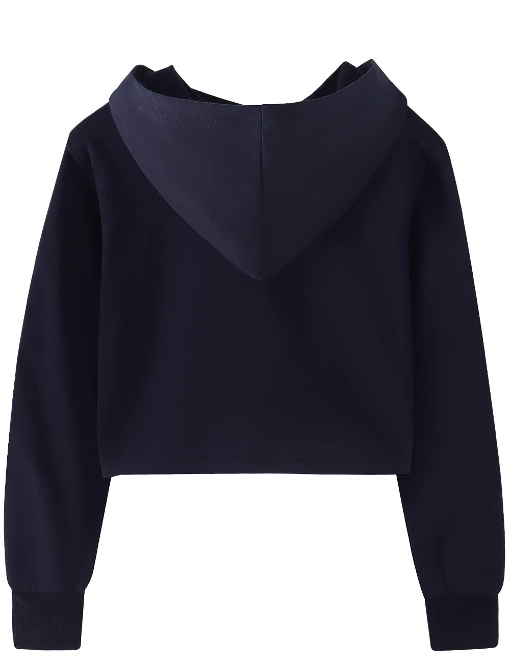 Noomelfish Girls Sparkle Long Sleeve Crop Top Hoodie Pullover Sweatshirt for Teens (5-14 Years) - Cute Casual Outfit for School, Playdates & Birthday Parties