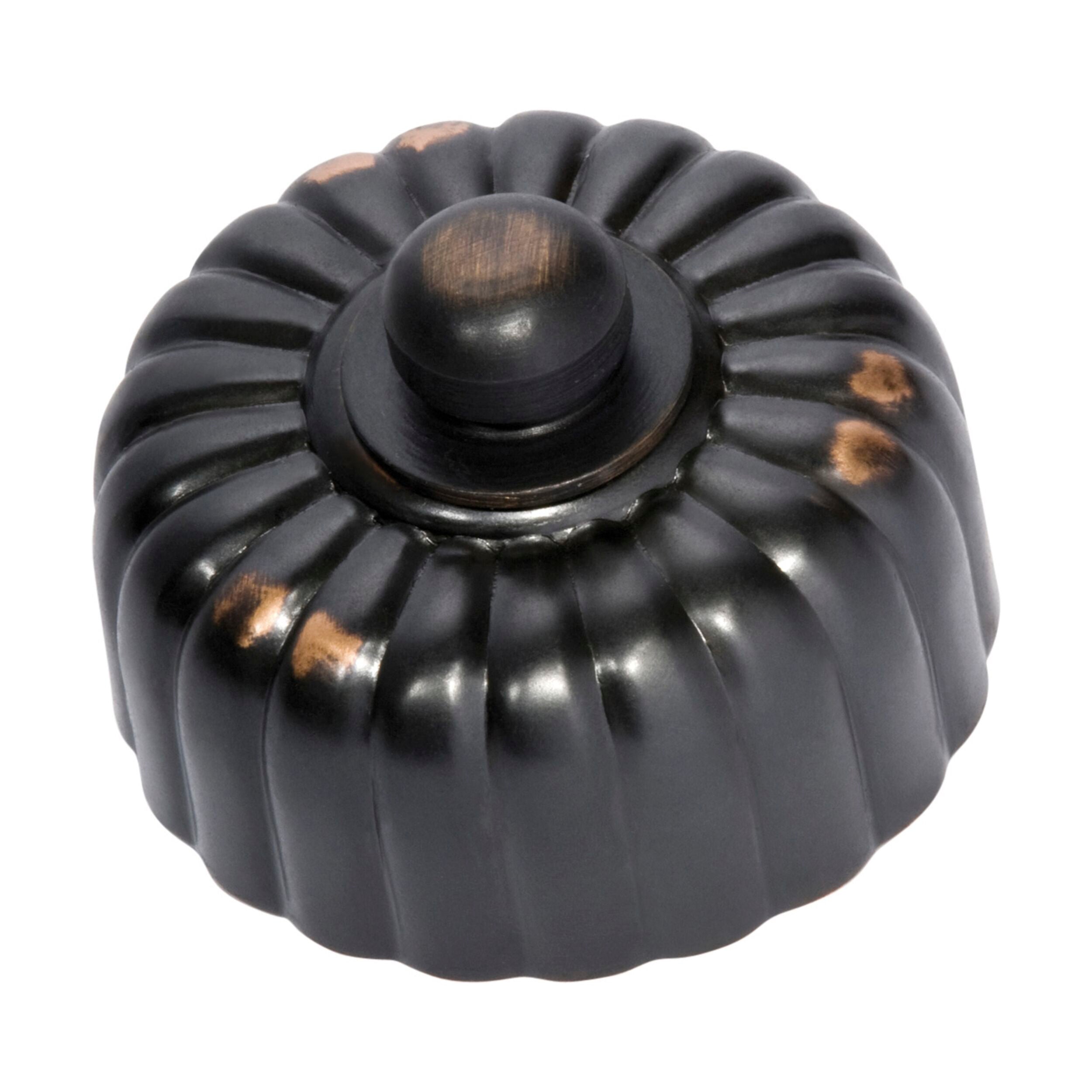 5484 Dimmer Fluted Antique Copper D55xP40mm - Vintage Style Light Switch Cover for Home Decor & Interior Design | Perfect for Living Room, Bedroom, and Office Lighting Upgrade
