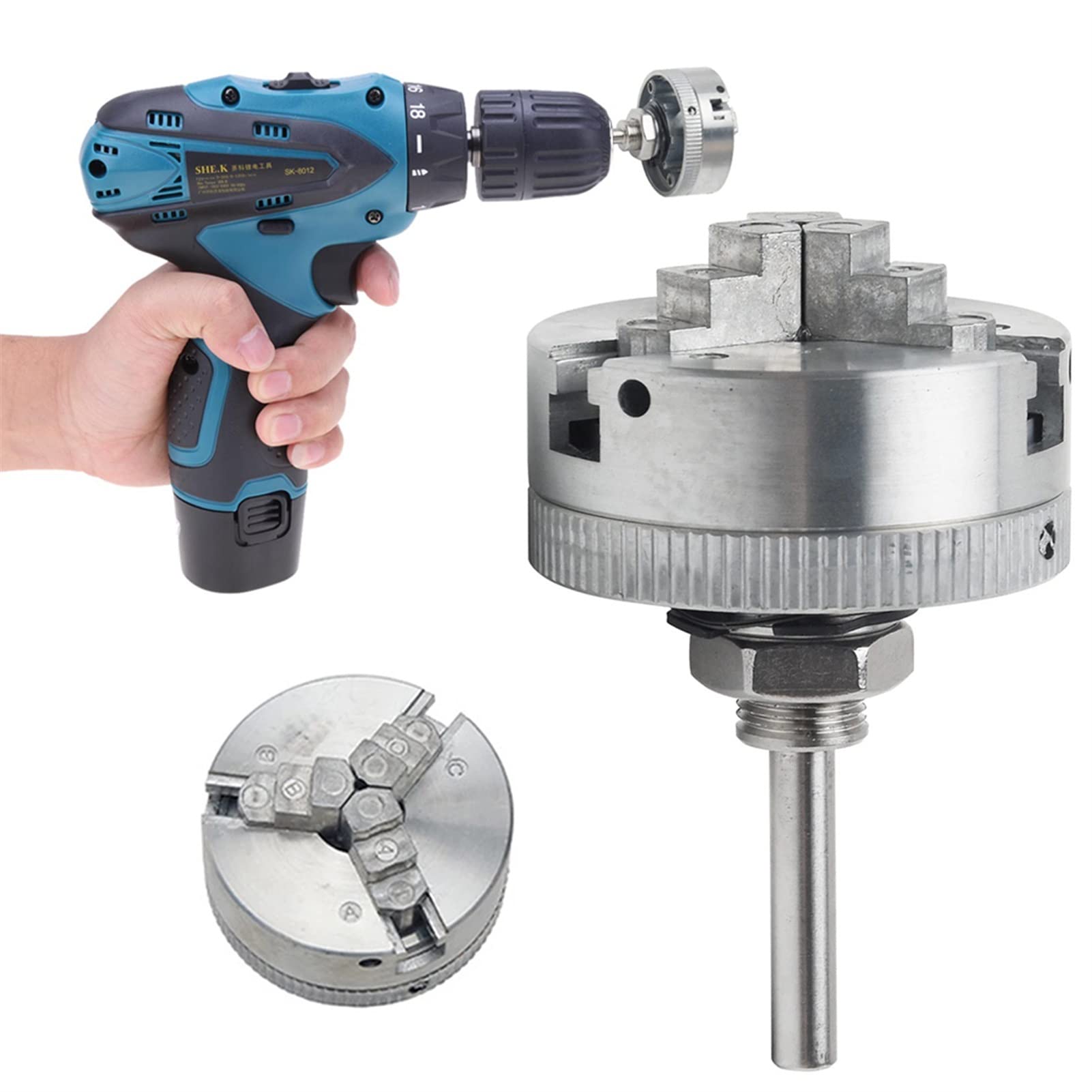 High Carbon Steel 3-Jaw Self-Centering Lathe Chuck Z011 - Manual Lathe Clamp for Mini Drill & Metal Turning - Perfect for Lathe Machine Tools Accessories & DIY Metalworking Projects