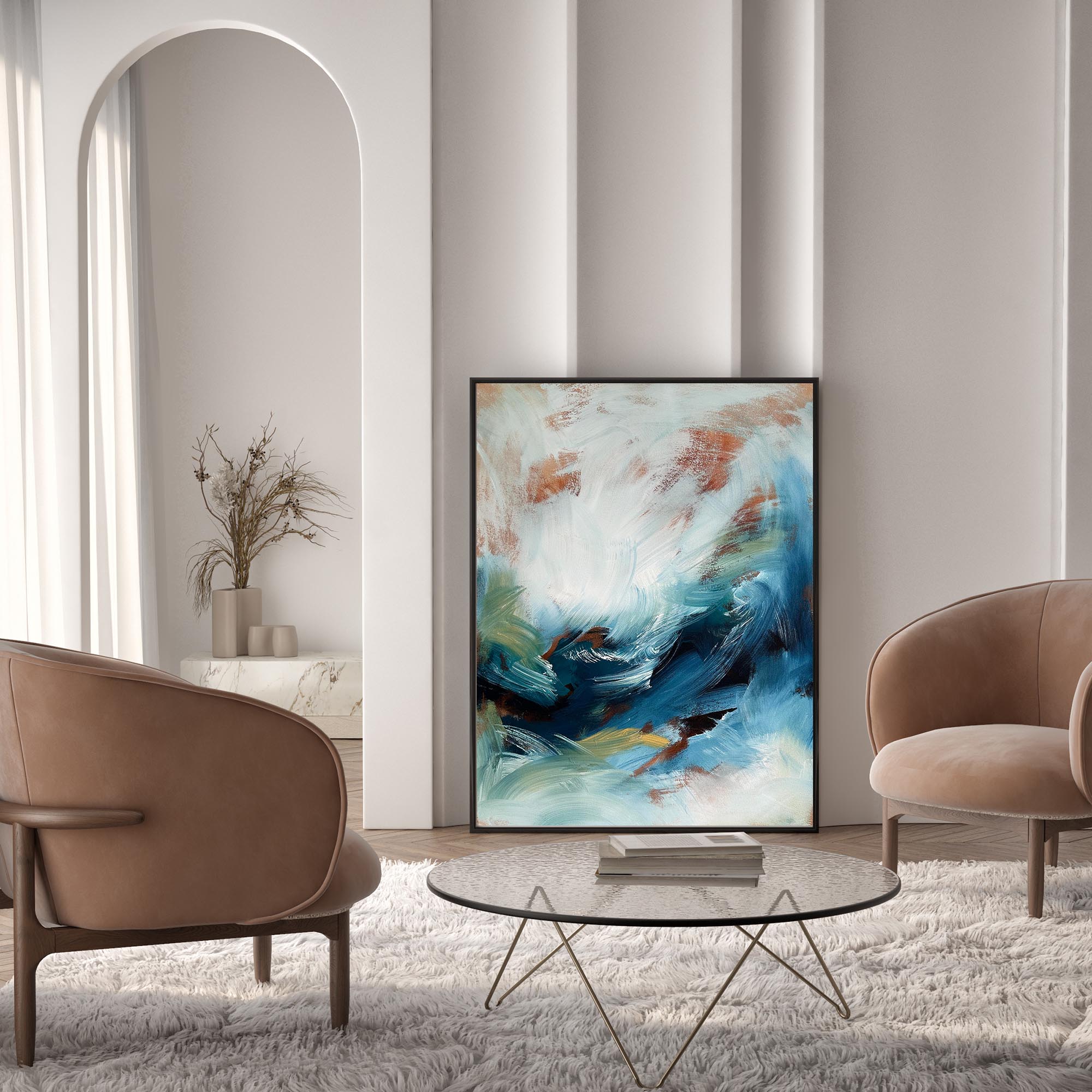 Synchronise II Original Painting - Handmade Canvas Art for Home & Office Decor - Perfect for Living Room, Bedroom, or Gift
