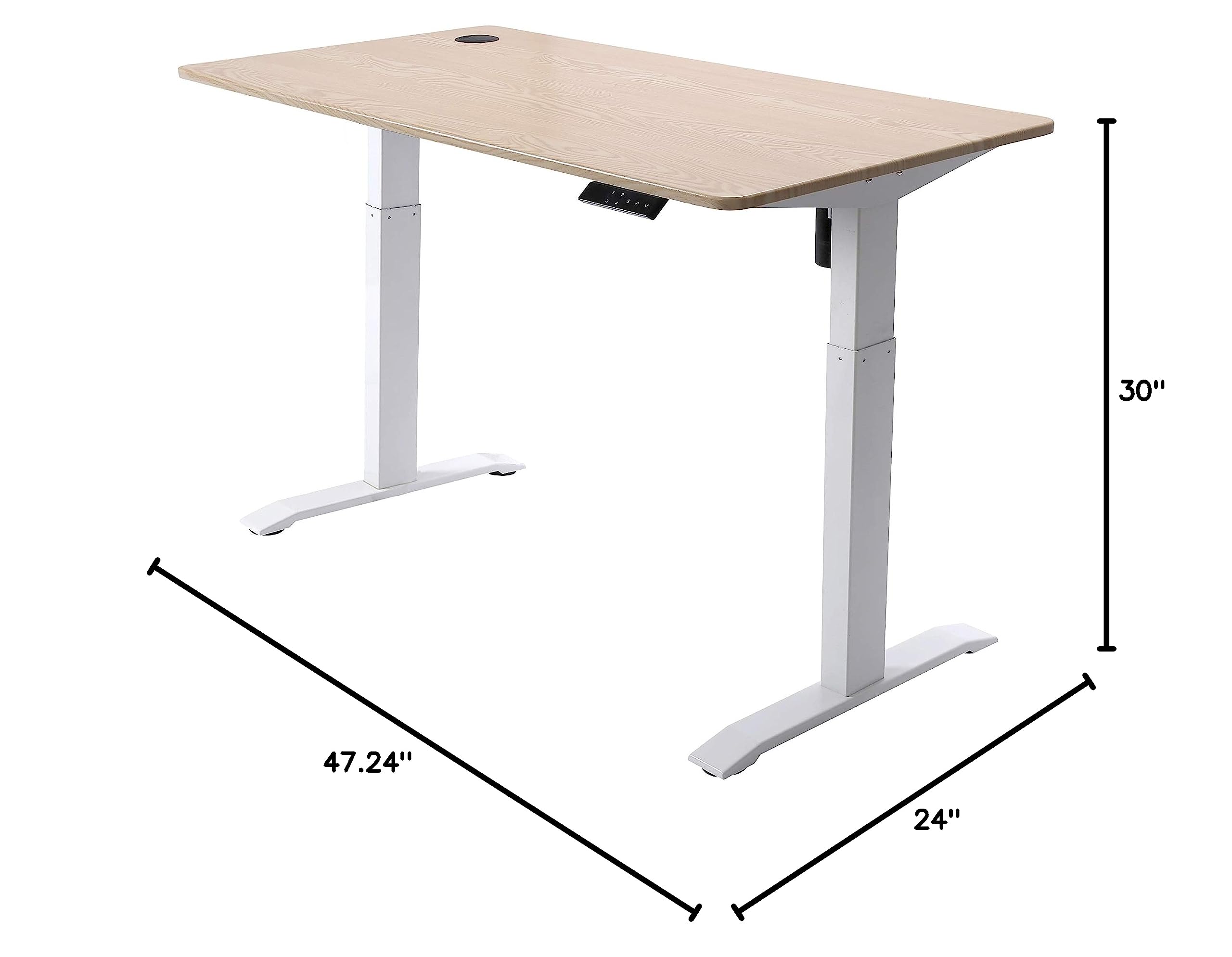 UNICOO Kids Adjustable Desk - 46.5x23.6 Inch Electric Standing Desk with Whole Piece Table Top | Height Adjustable Study & Gaming Desk for Children | Ergonomic Workstation for Homework, Online Classes & Creative Play (KT1001-LW)