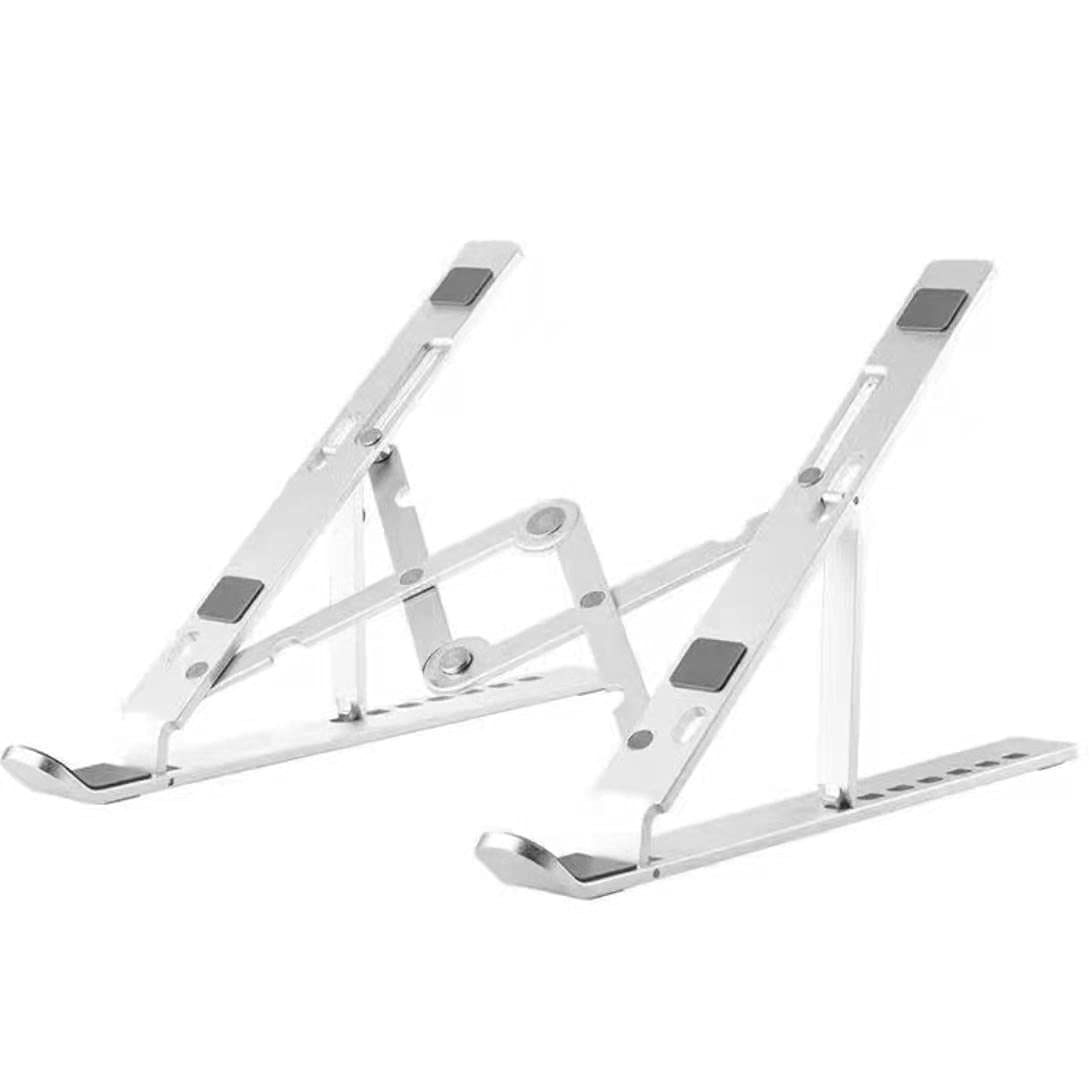 Adjustable Ergonomic Aluminum Laptop Stand for Desk - Portable Foldable Computer Holder with 7 Angles & Anti-Slip Design - Compatible with 9-15.6 Inch Laptops (Silver) - Perfect for Home Office, Gaming & Travel Use