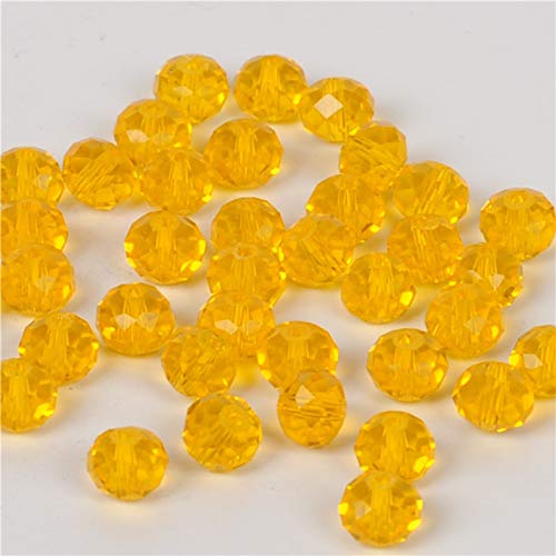 Orange Crystal Glass Faceted Rondelle Beads 10mm - 70Pcs for DIY Jewelry Making, Bracelets, Necklaces & Craft Projects (Color: Green)